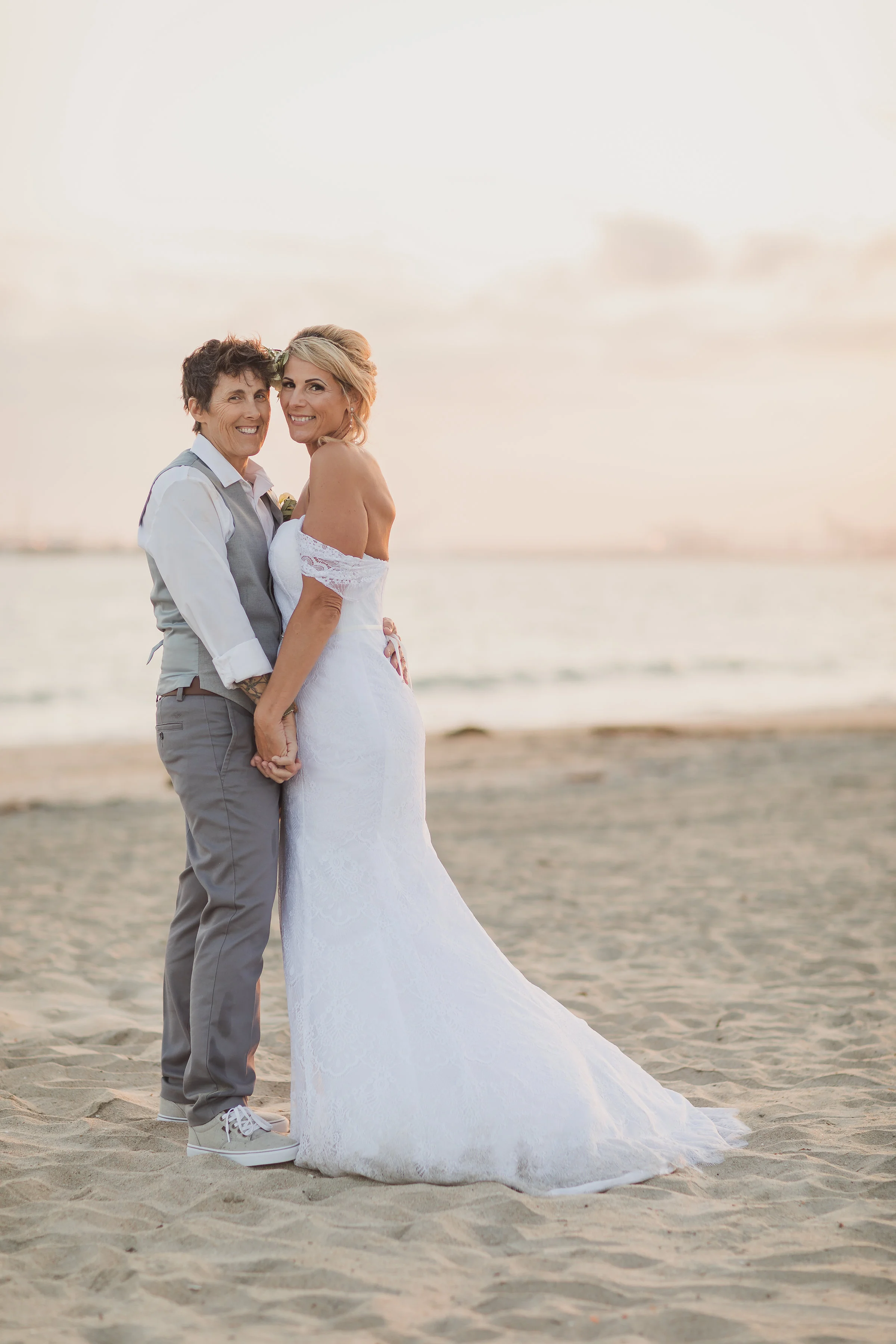 Sunset Wedding Portraits on the Beach for Hers & Hers.jpg