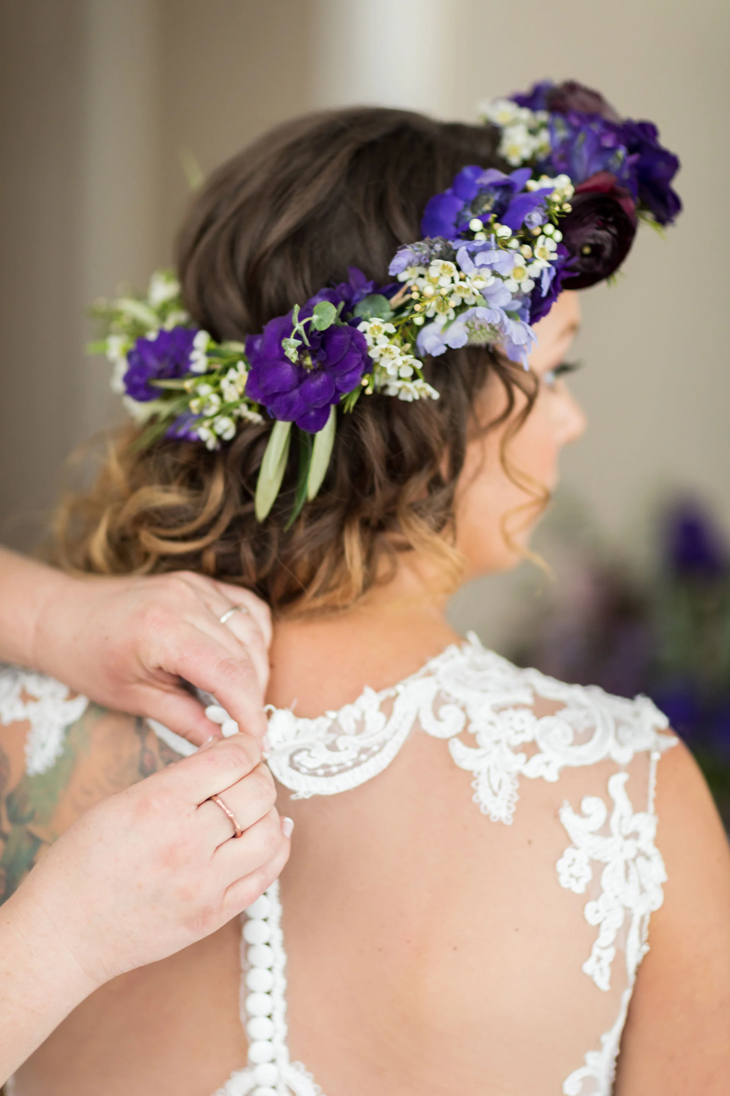! Getting the bride into her wedding dress.jpg
