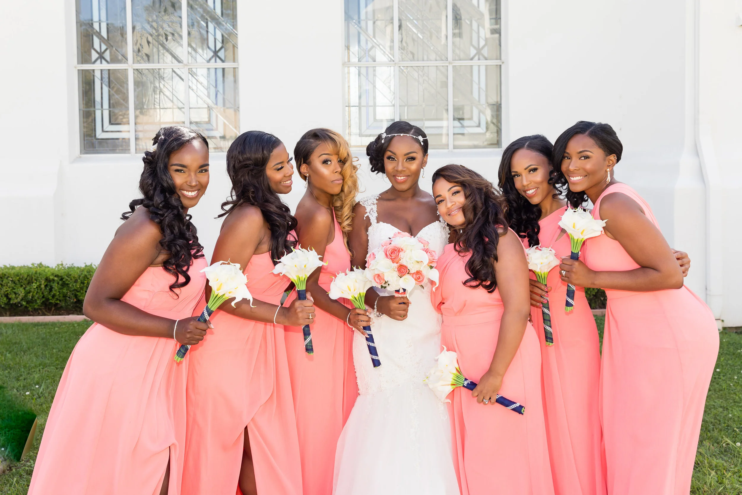 ! Long Beach Bridesmaids in Living Coral Wedding Color of the Year 2019.jpg