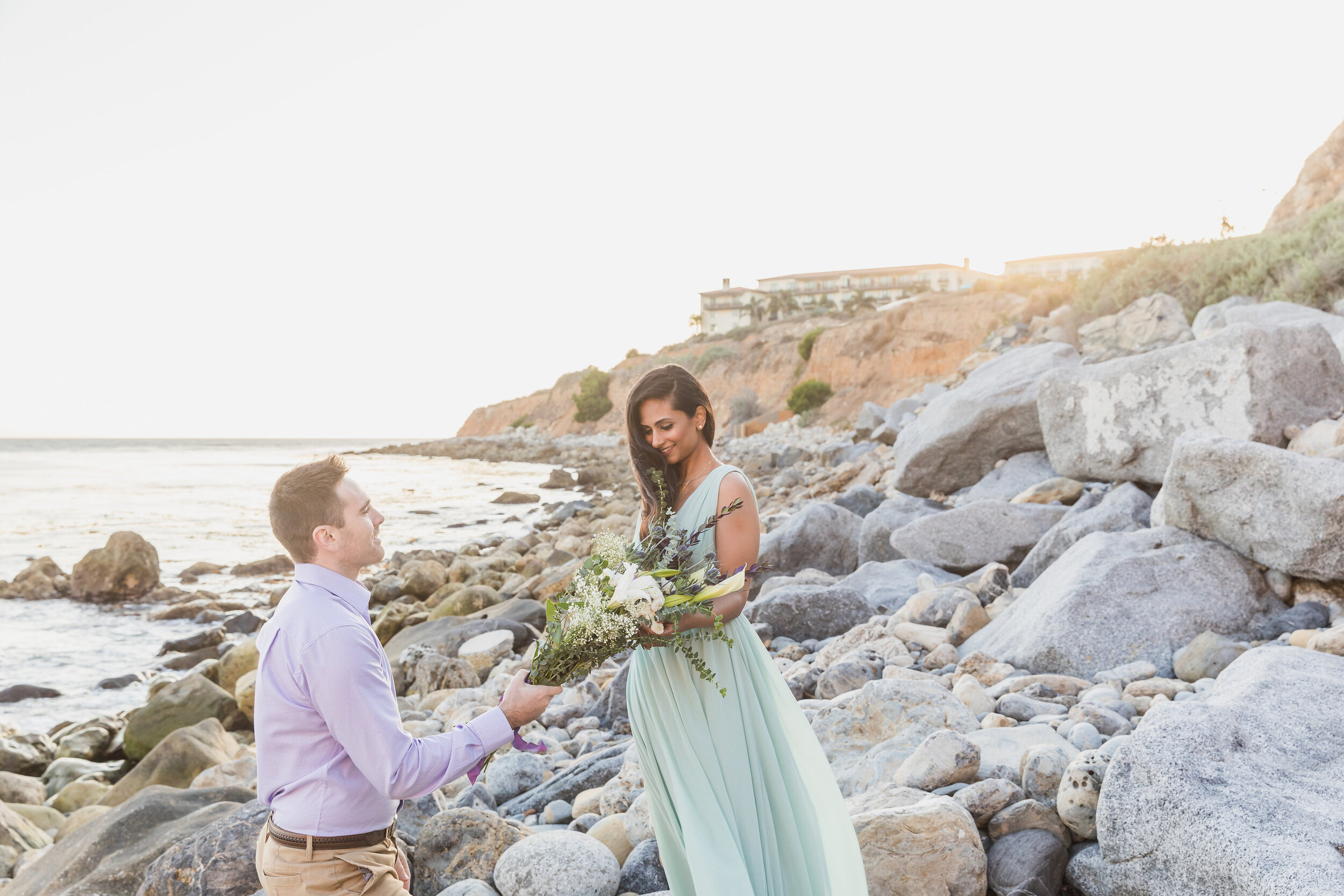 Colorful Beach Engagement with Flowers at Terranea.jpg