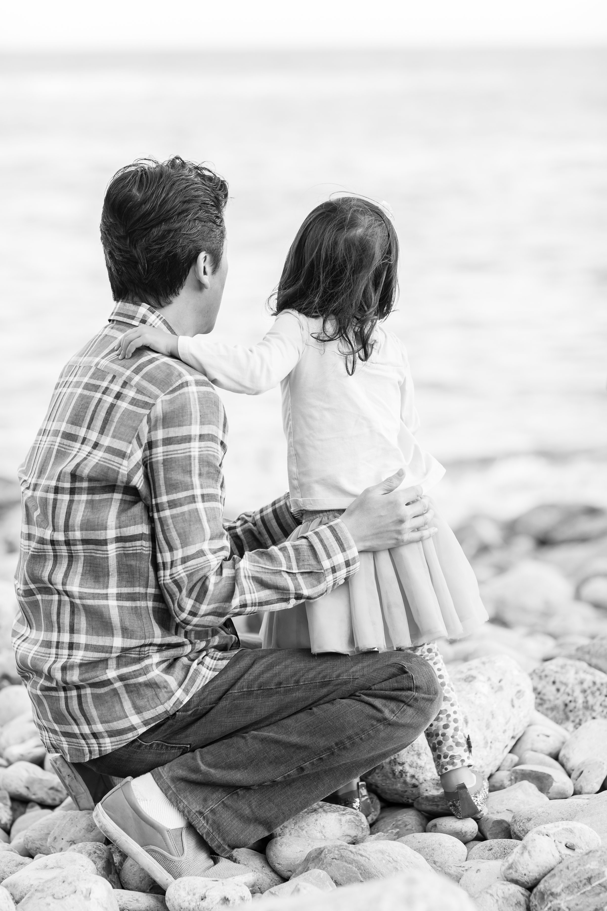 Classic black and white portrait of father and daughter.jpg