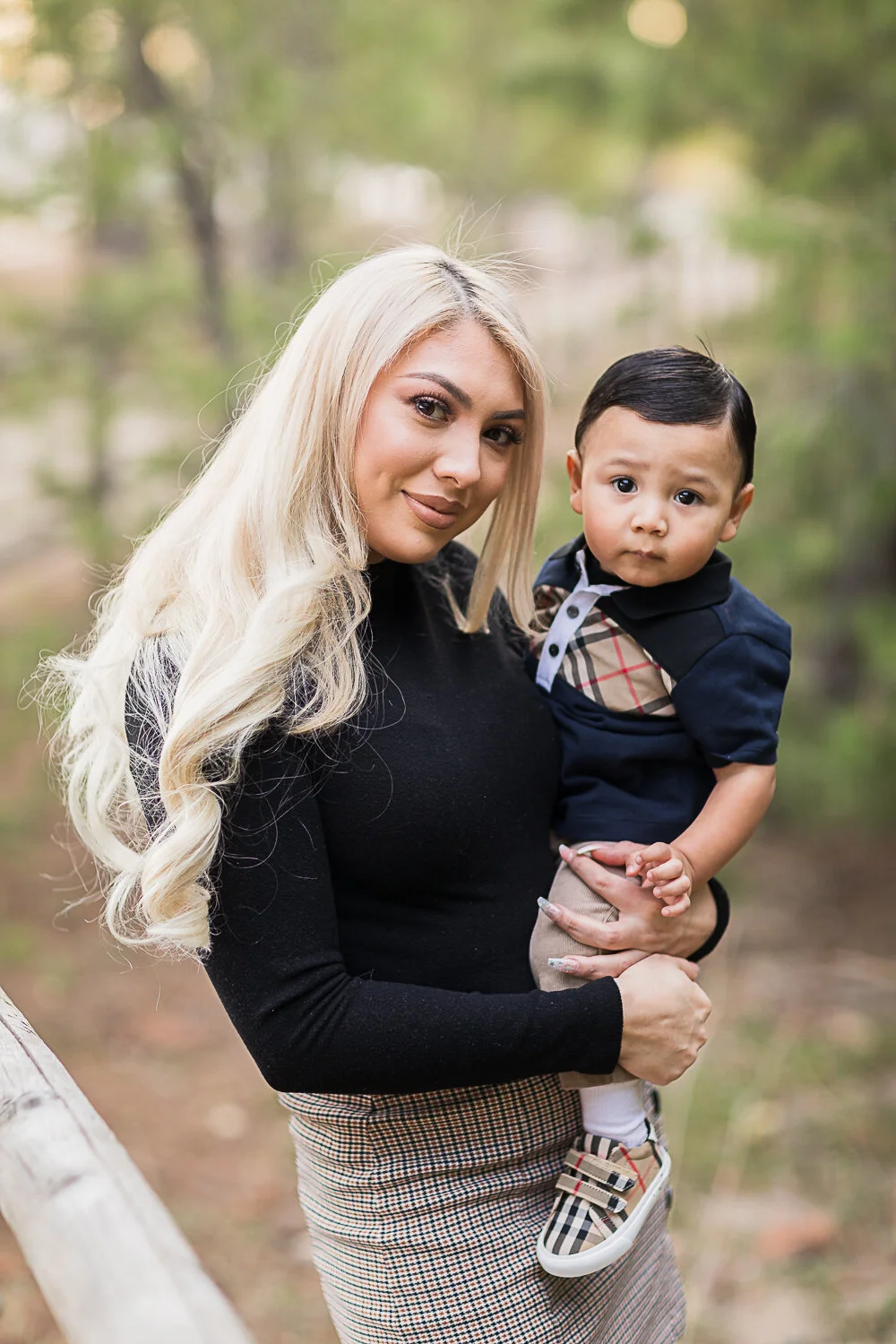 Mother and son portrait