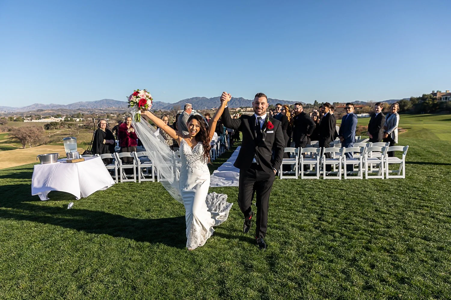 Bride and Groom Celebrate Recessional