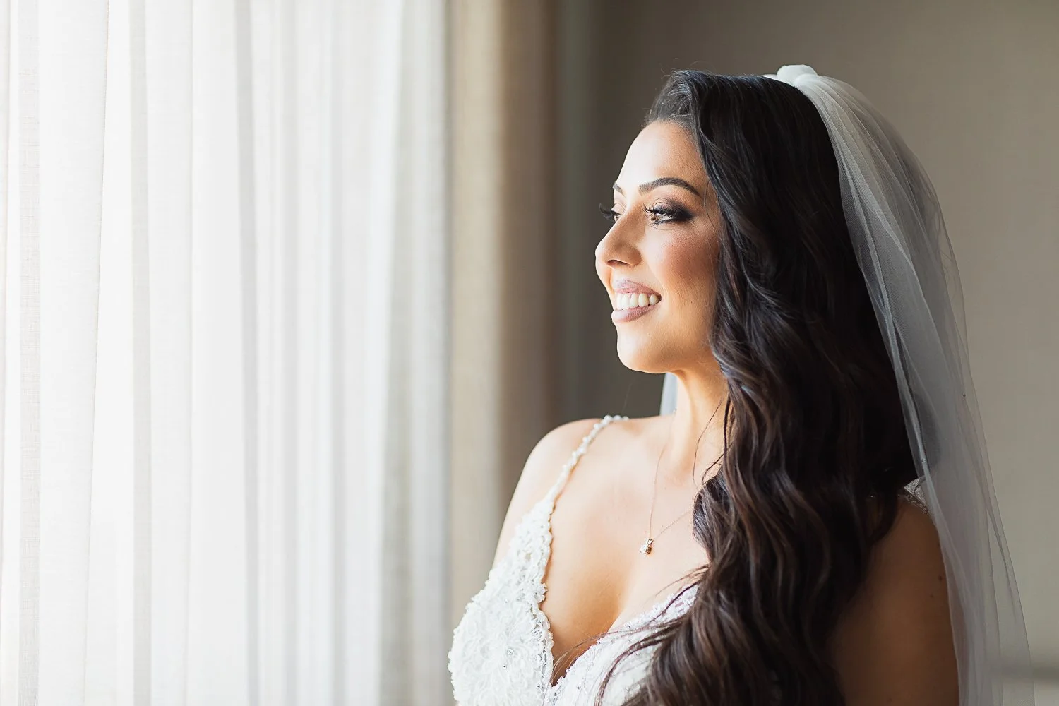 Bride photo by window