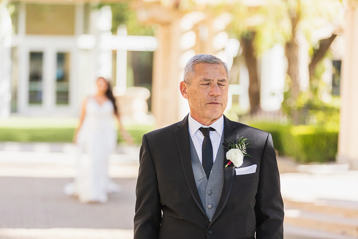 First look with Father of the bride