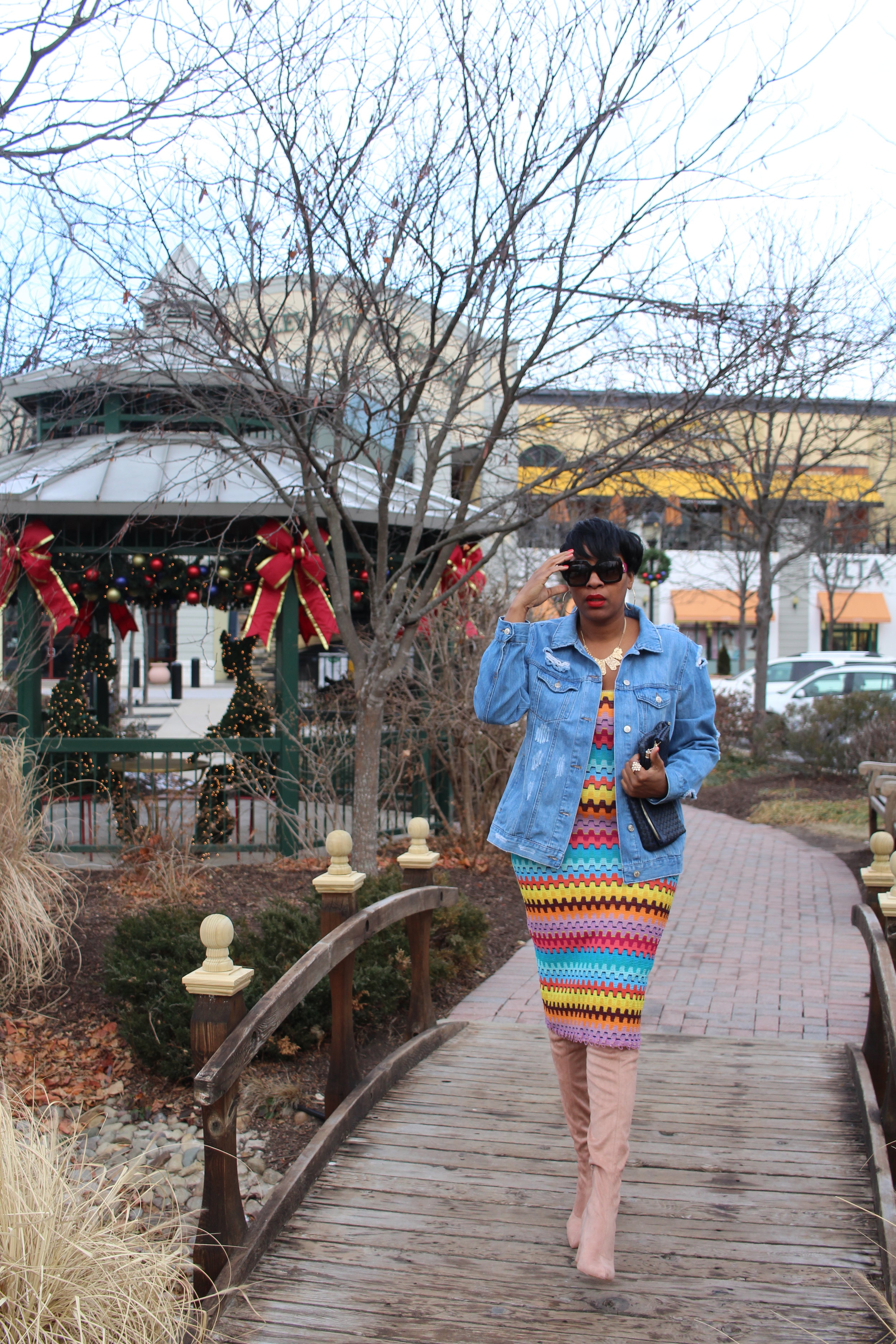 A Striped Dress x Asos OTK Boots
