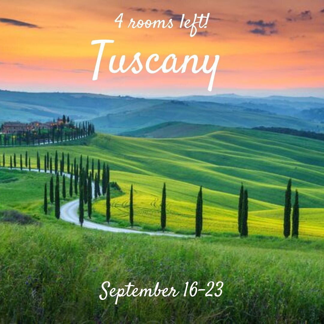 FOUR rooms now available for the upcoming Tuscany Retreat!🌻

We are returning to Italy for our 6th Annual European Retreat. New location: San Gimignano, Italy.🇮🇹

Breathtaking views, Italian meals, immersing into the local culture, ancient village