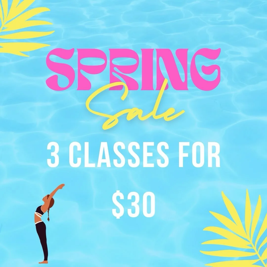 🌻Early Spring Special!

3 Classes for $30🌷

Deal ends Sunday night at midnight. 

Classes expire 30 days after purchase. 

link in bio👆