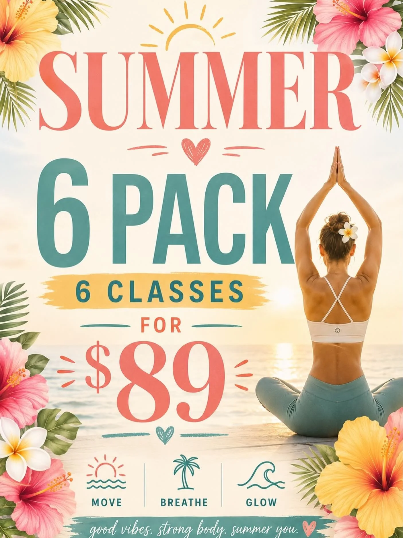 It&rsquo;s back!☀️ 

Summer 6-pack. 6 classes for $89.😎

Sale runs through Saturday night. 
Classes expire 90 days after purchase. 

See you on your mat!🍉