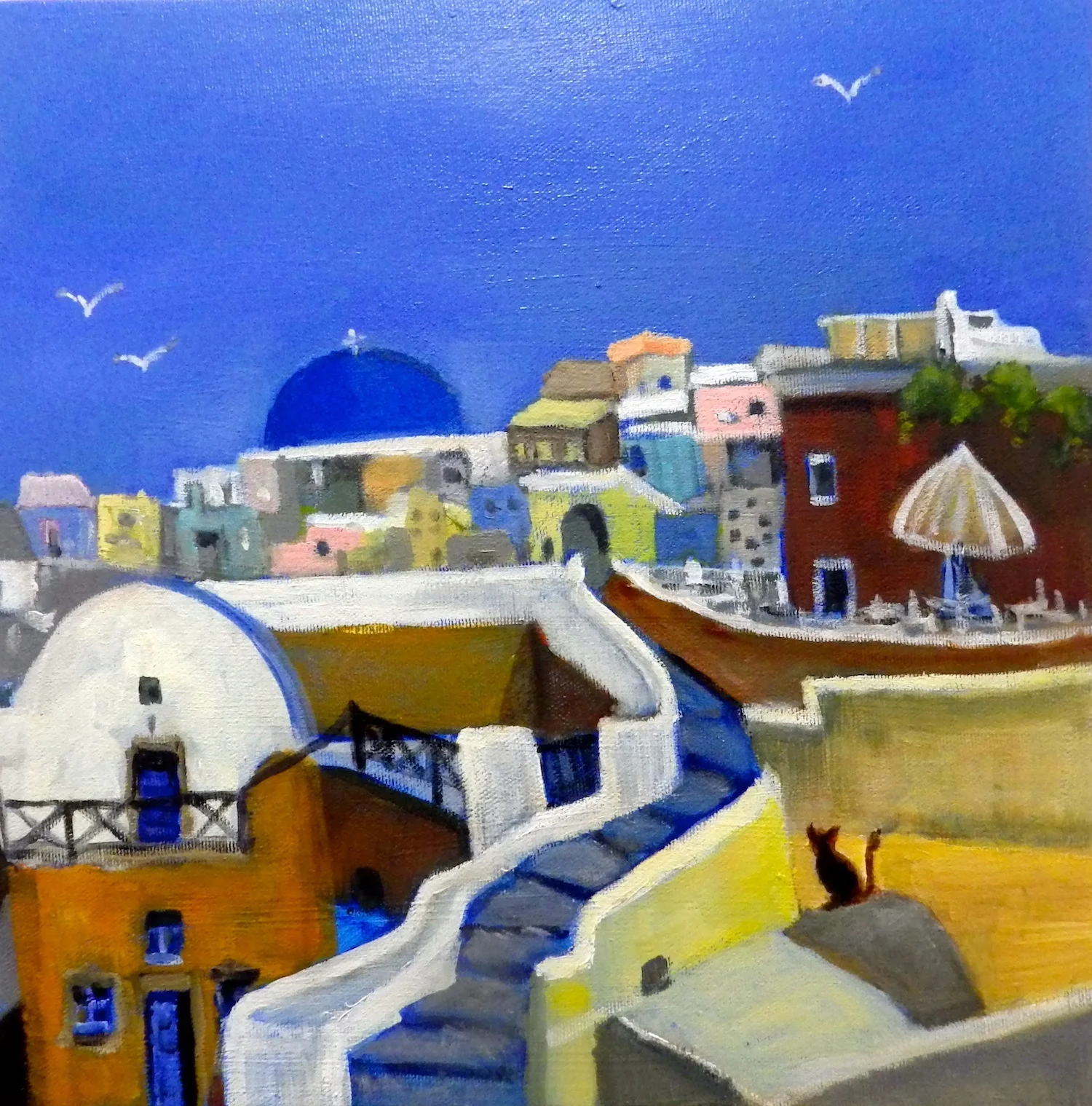 SANTORINI CATWALK-12x12_Oil_Unframed.jpeg