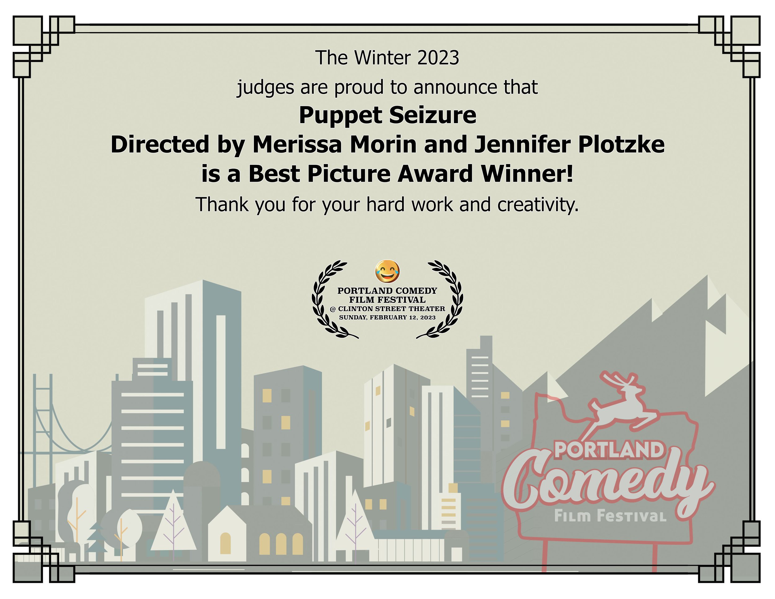 Portland Comedy Film Festival Winter 2023 Award Winner - Puppet Seizure 3.jpg
