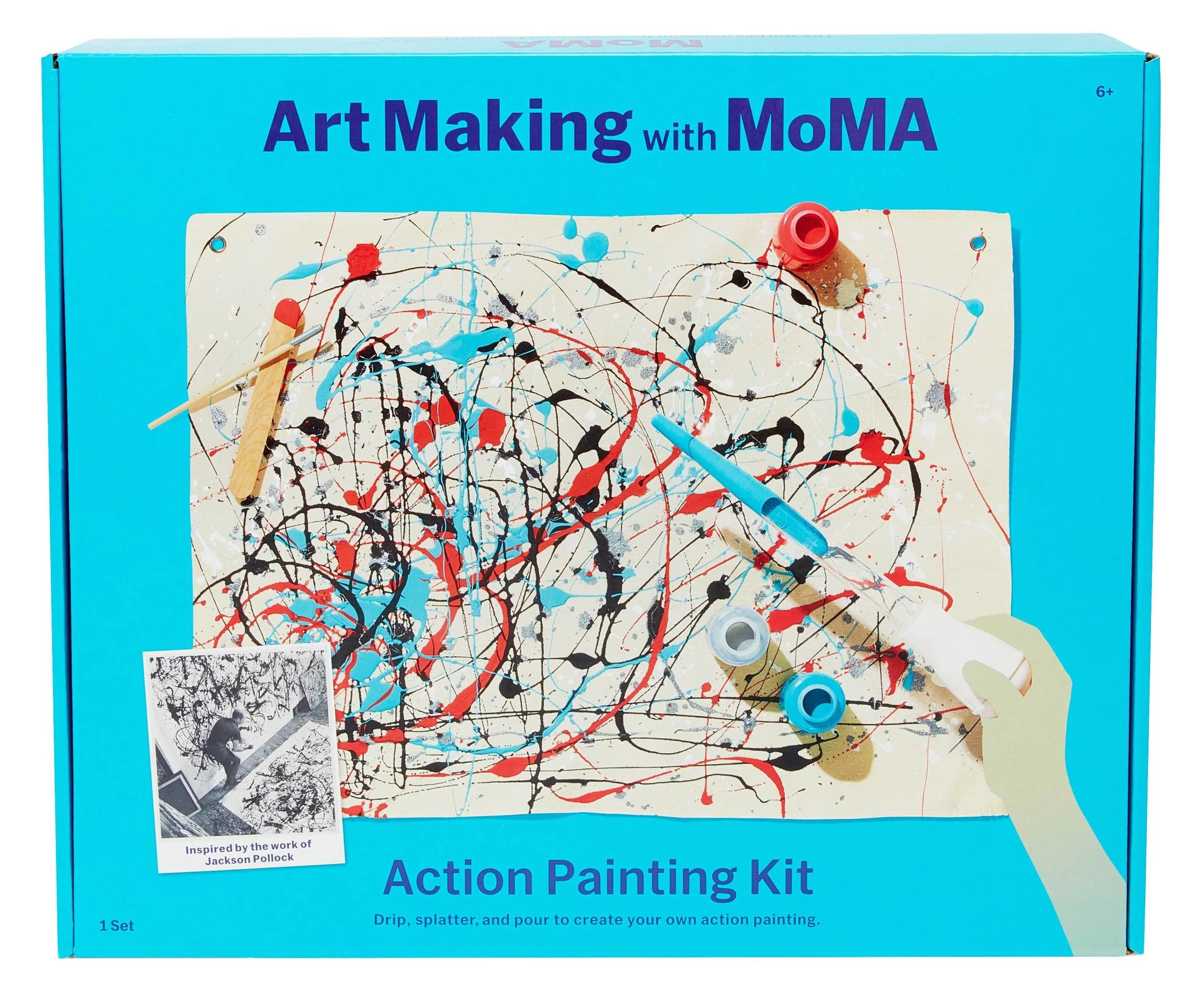 For the kids! (Or for anyone.) Grab this ultra fun Art Making with MoMA Action Painting Kit and embrace your inner Pollock.