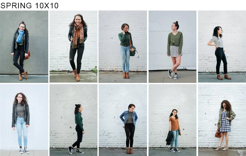 My Spring 10x10 outfits, cheats and all lol / all outfits were created with pieces from my spring capsule wardrobe | tintedgreen