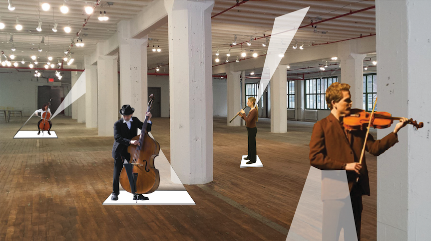 Mock-up Sketch for Industry City exhibition space.