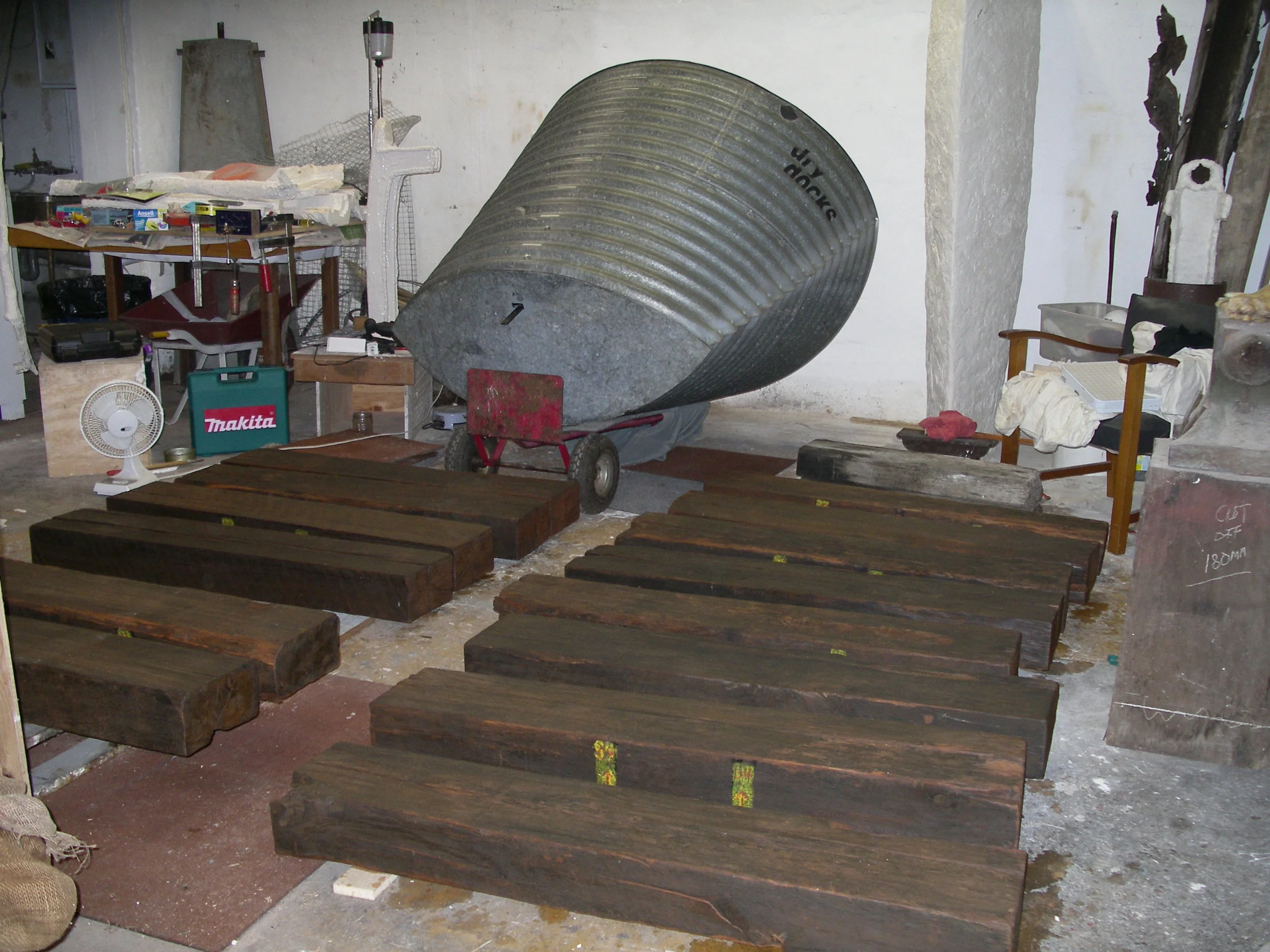     In the studio getting ready to crate for the journey to Europe. 