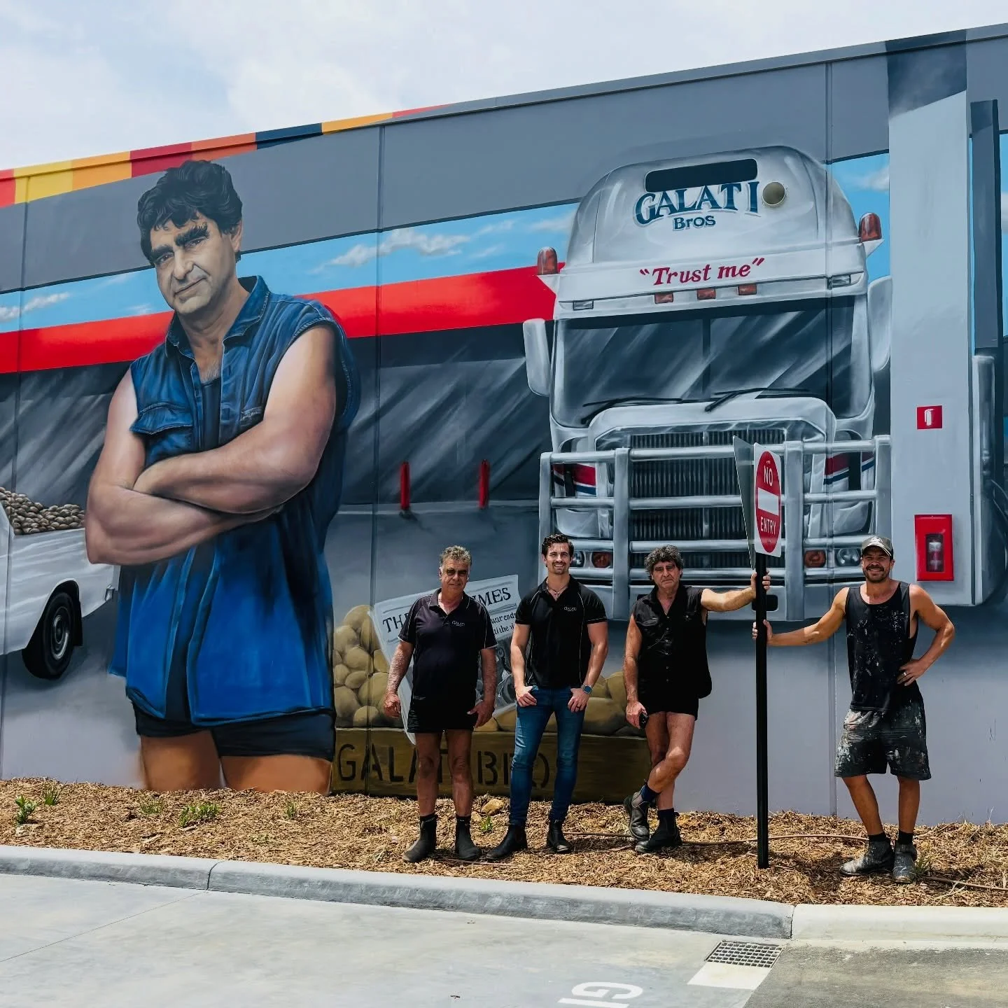 Galati Bros. Tribute coming soon - with @artbyd3stroy  #galatibros #spudking #wip #westernaustralia #siloarttrail #australia