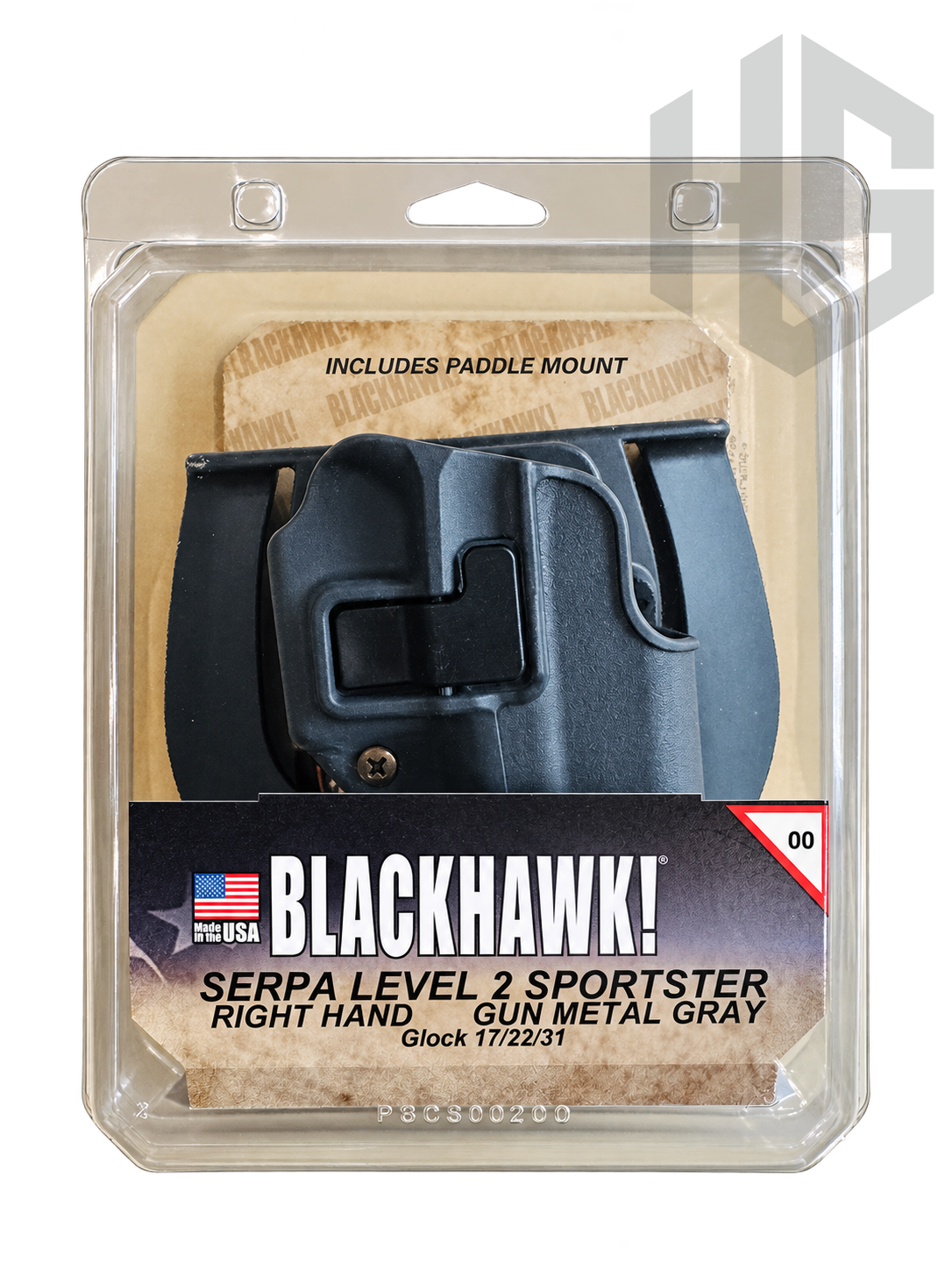 ซองปืน BLACKHAWK SERPA Level 2 Sportster ในบรรจุภัณฑ์เดิม ฉลาก Glock 17/22/31 มือขวา สี Gun Metal Gray ขนาด 00