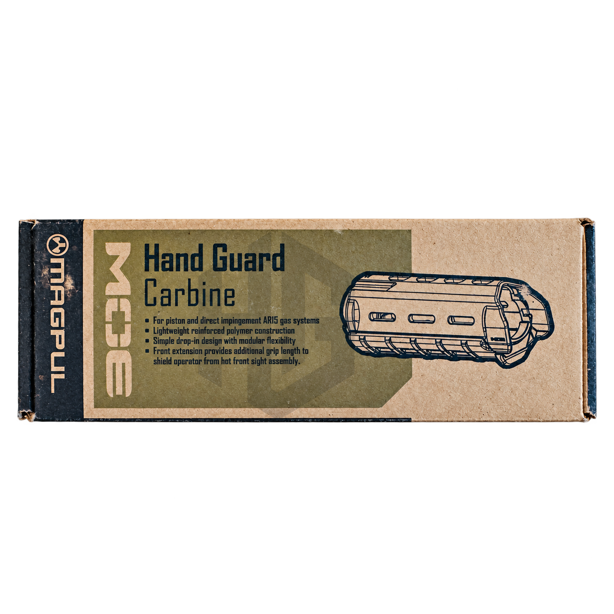 กล่อง Magpul MOE Hand Guard Carbine พร้อมภาพลายเส้นกระโจมมือ