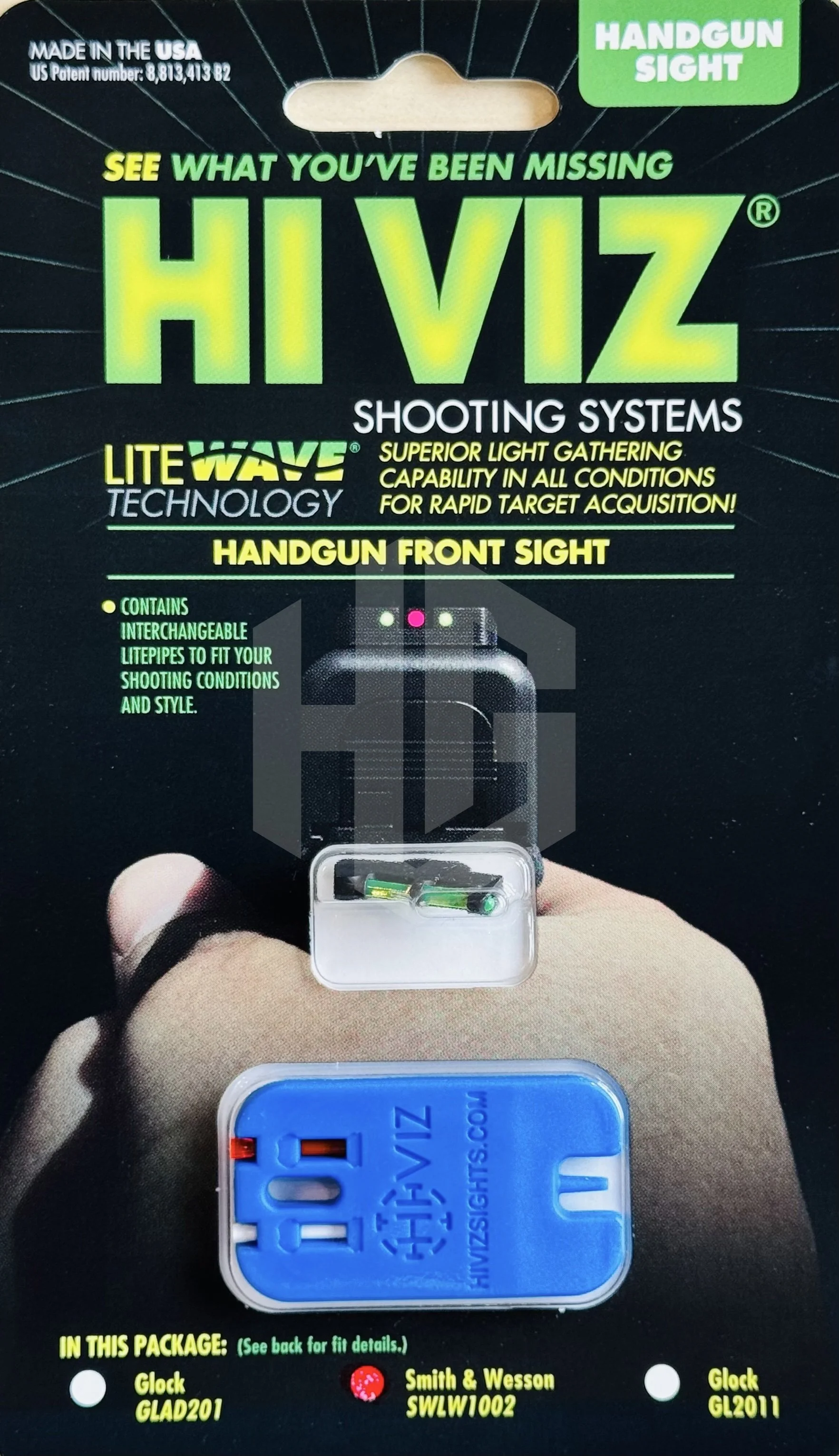 ศูนย์หน้าไฟเบอร์ HIVIZ SWLW1002 สำหรับรีวอลเวอร์ Smith & Wesson พร้อมอุปกรณ์เปลี่ยน LitePipe