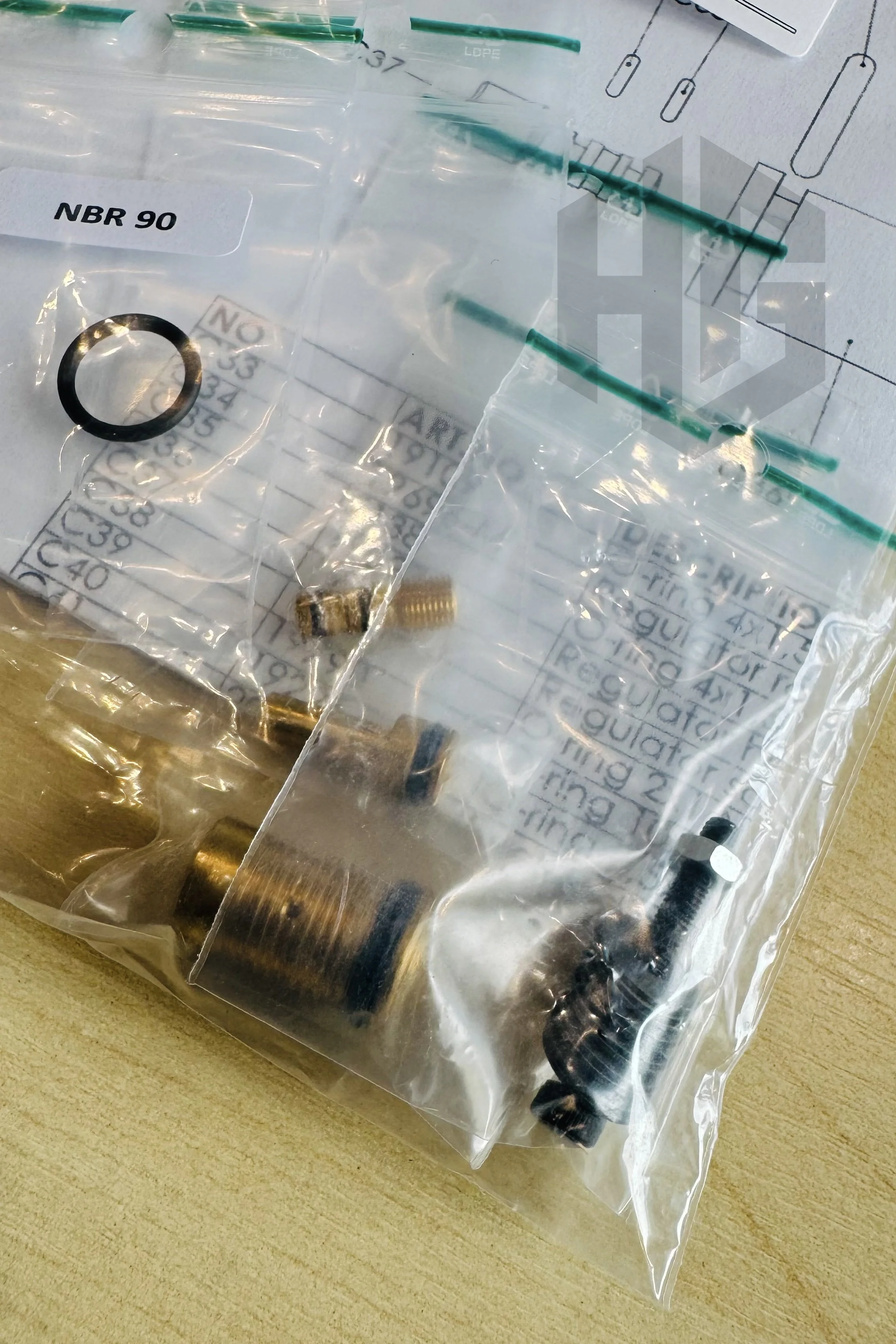 O-ring ซีล และชิ้นส่วนภายในชุดซ่อมเรกูเลเตอร์ FX รหัส 9121