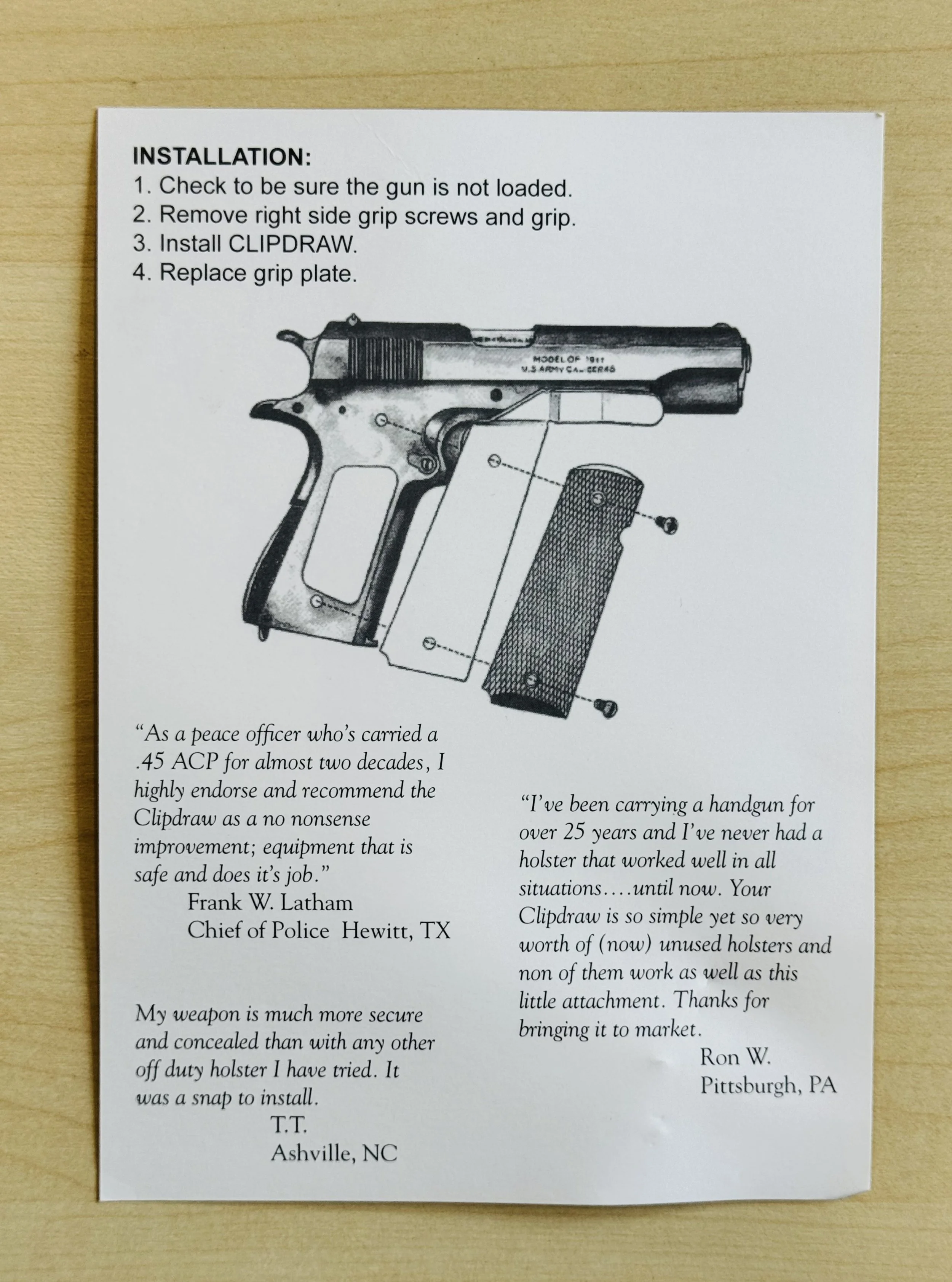 วิธีตอดตั้งคลิปพก1911แบบไม่ใช่ซอง