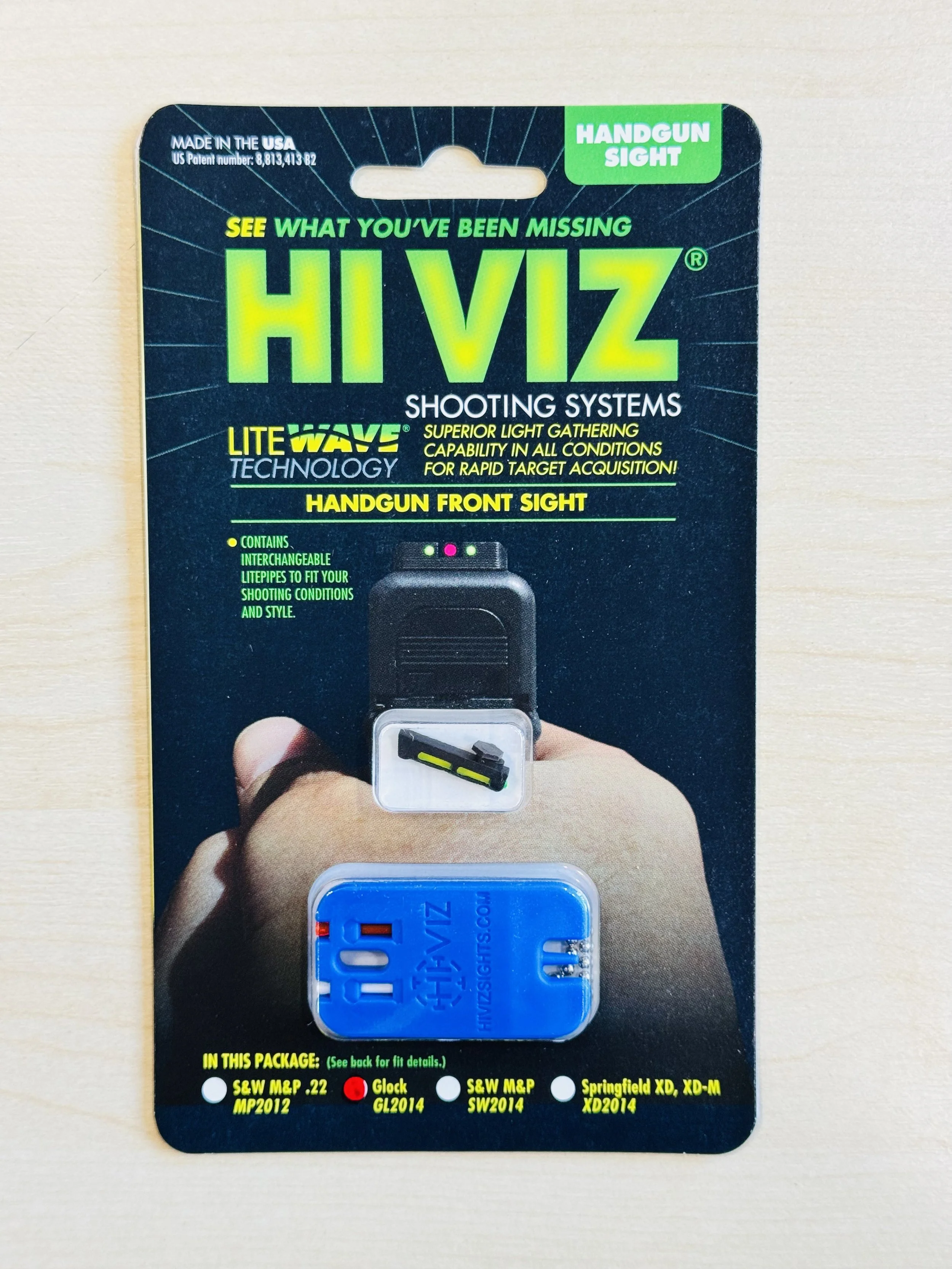 HIVIZศูนย์หน้าไฟเบอร์ออปติกใส่Glockทุกรุ่น