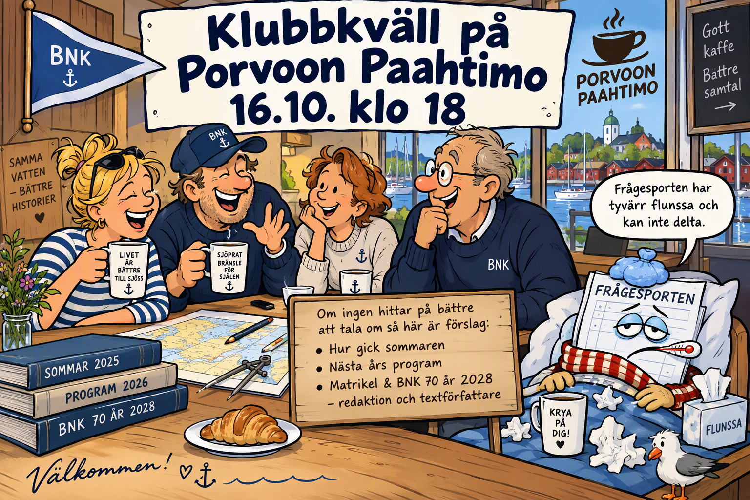 Klubbkväll på Porvoon Paahtimo 16.10. kl. 18