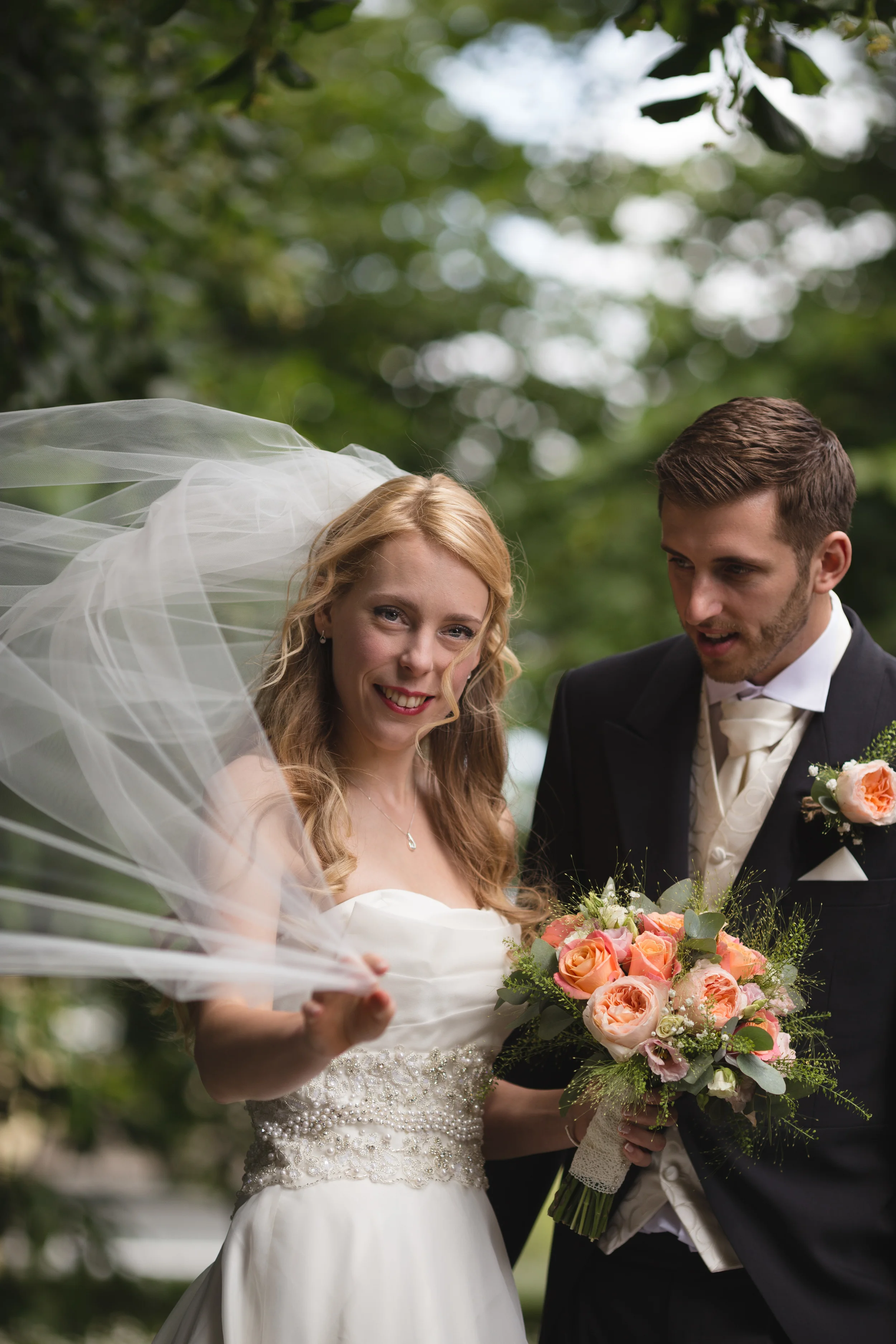 Newly married at St Michaels and All Saints Church, Torrington