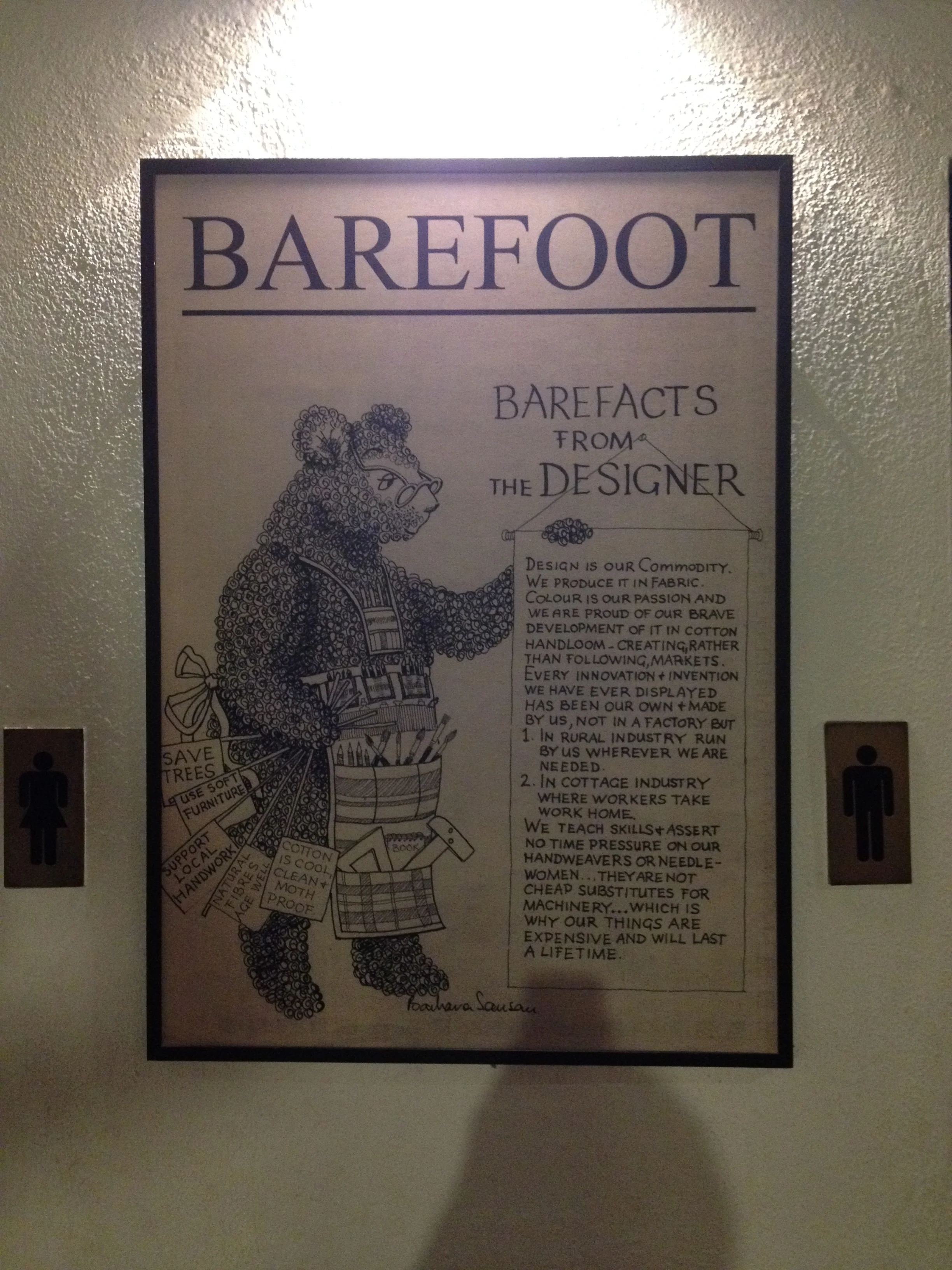 Information about Barefoot on display at their Colombo store