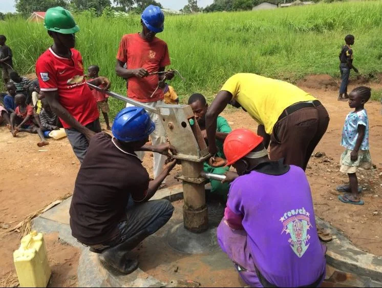 Water & Health For All's water engineering team rehabilitates well Wang Latom, in Gulu.