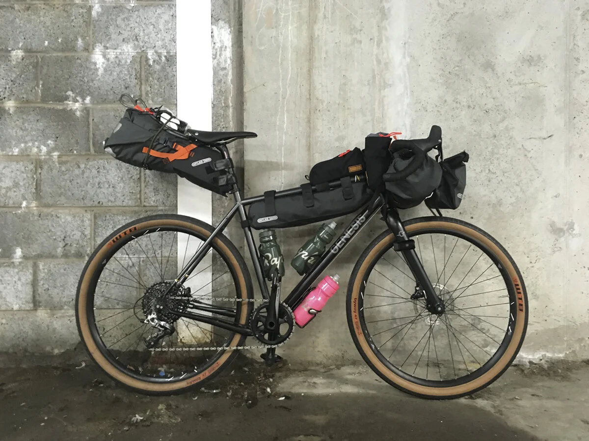 The bike laden with gear. See final page for details.