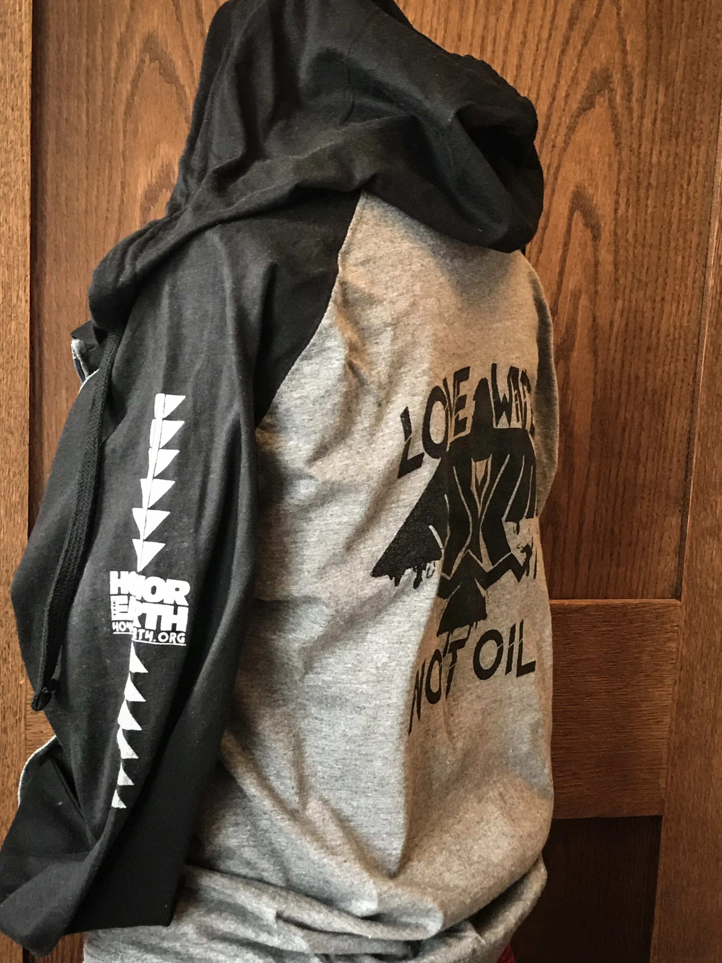 #LoveWaterNotOil Thunderbird Contrast Sleeves Zipup Hoodie