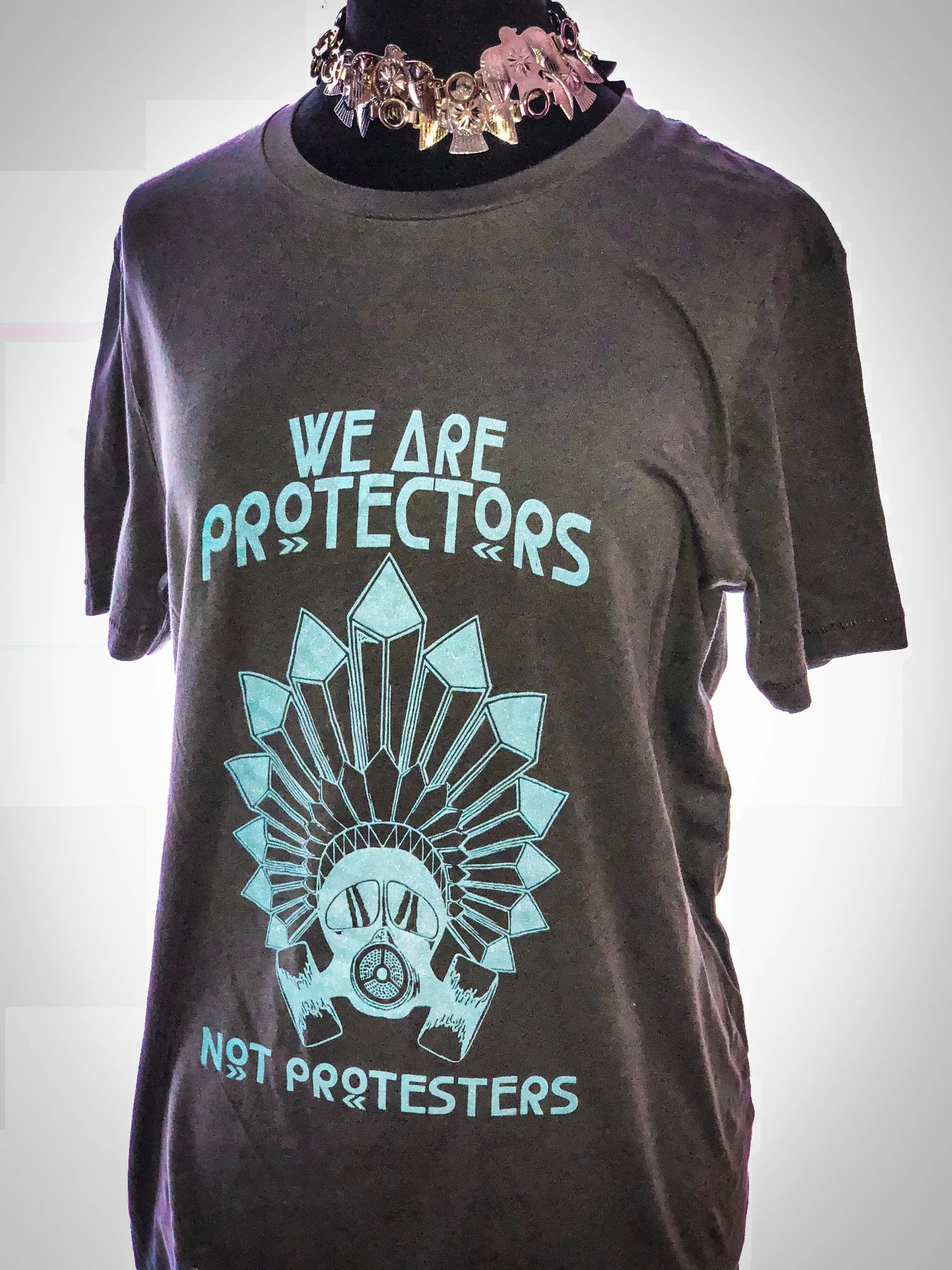 We Are Protectors ... Not Protesters Organic Crewneck Unisex T-Shirt