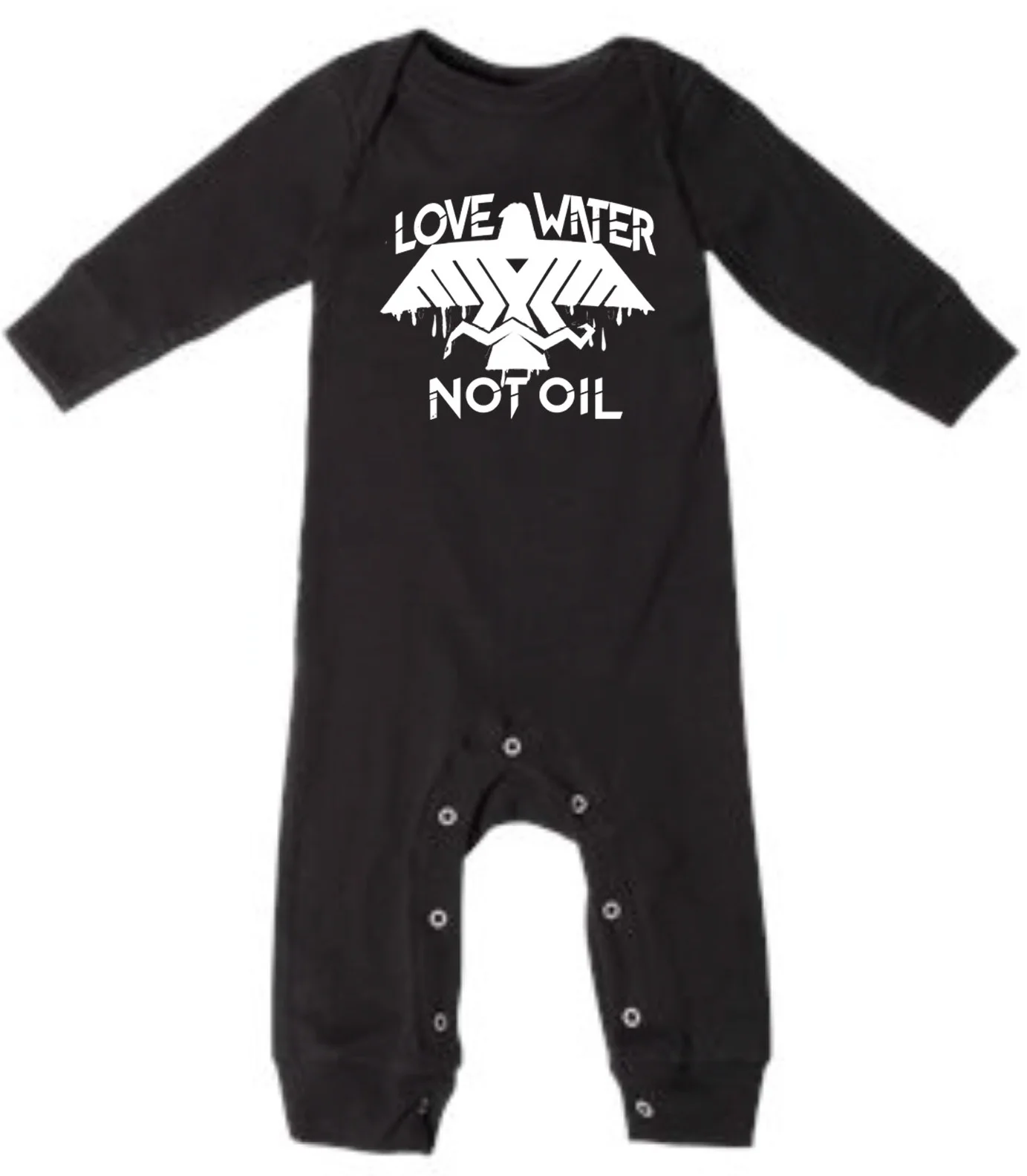 "Love Water Not Oil" Baby Long Legged Baby Rib Bodysuit