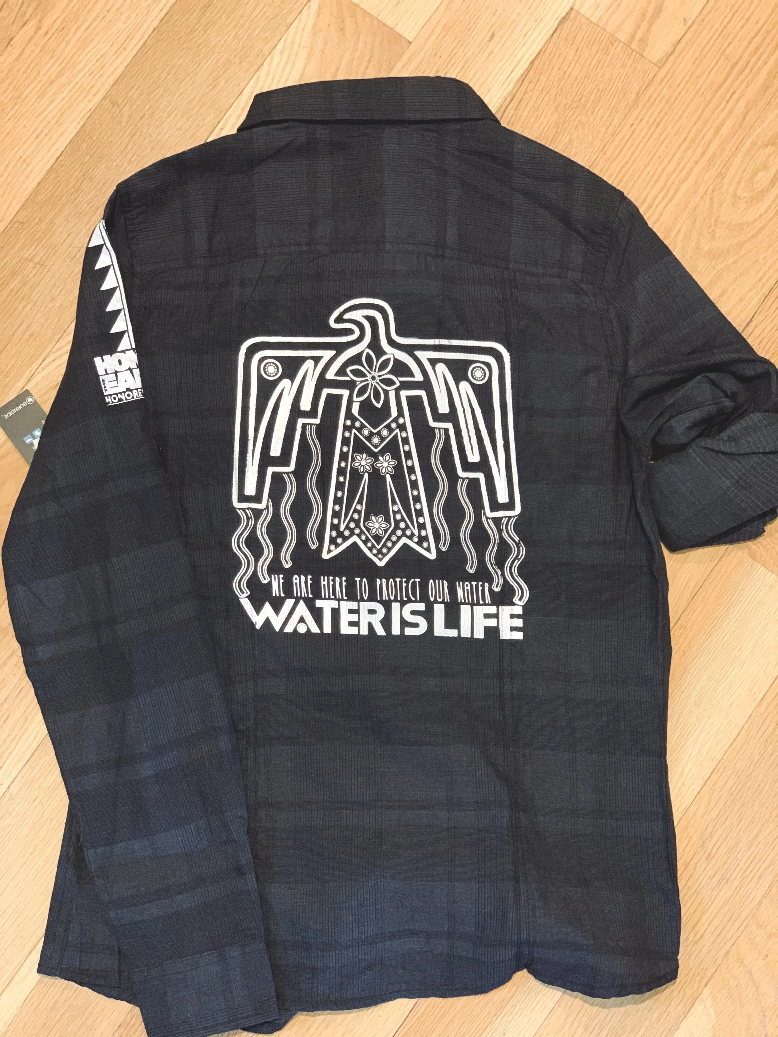 Water is Life: Women's Long Sleeve Plaid Shirt (#5222)
