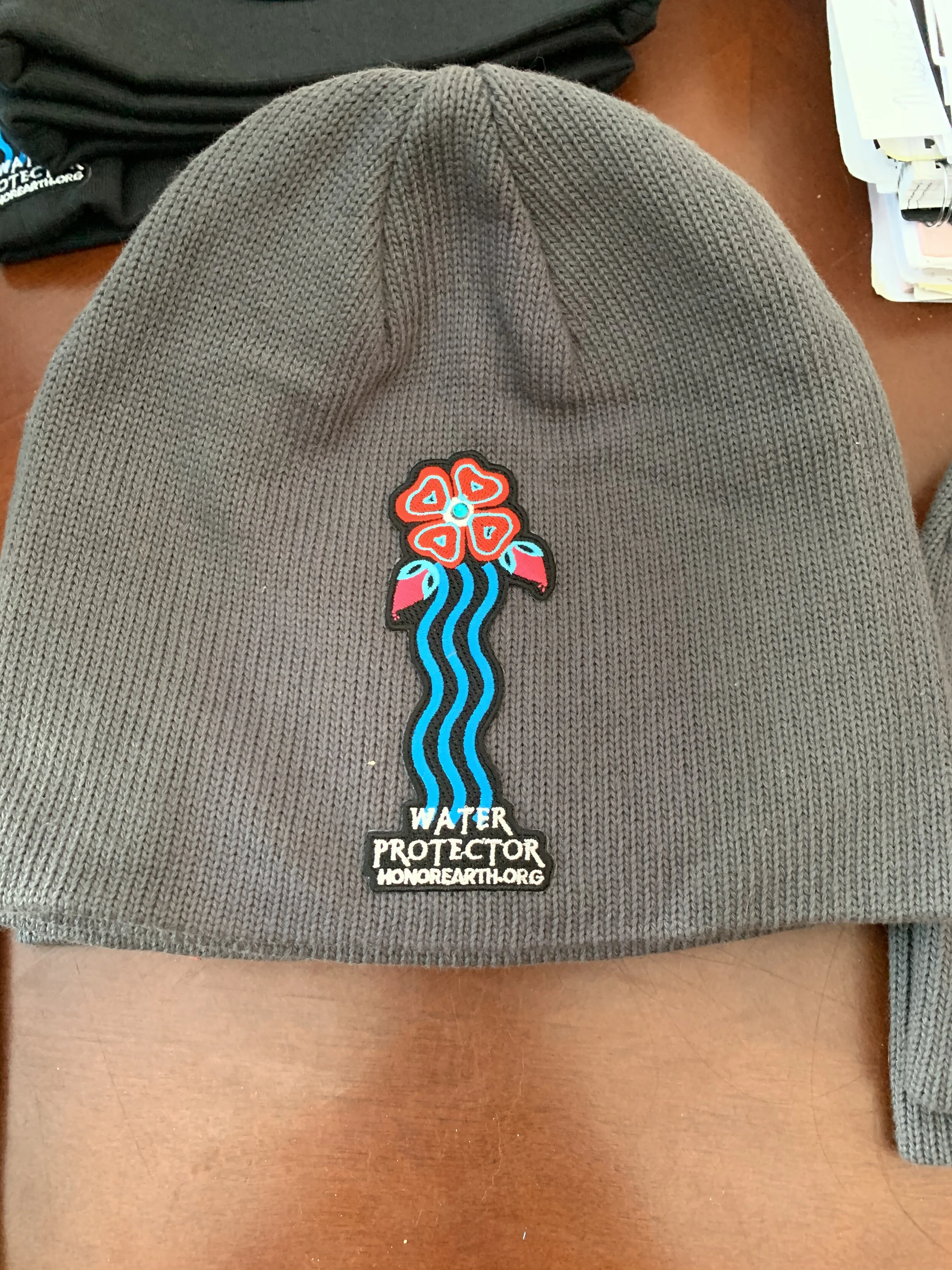 Water is Life Beanies for Water Protectors - Grey (Unisex Organic)