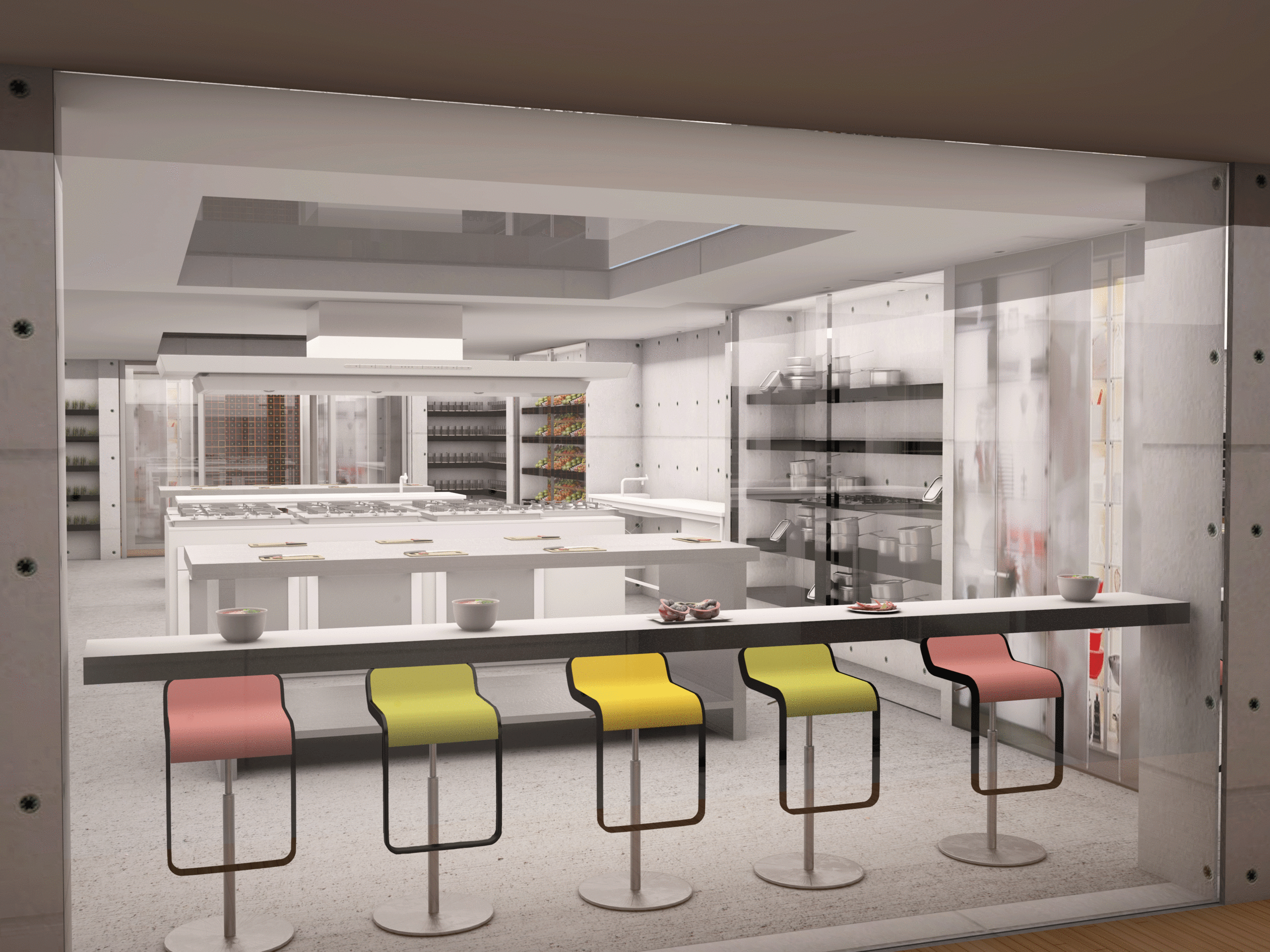 Culinary School Kitchen View