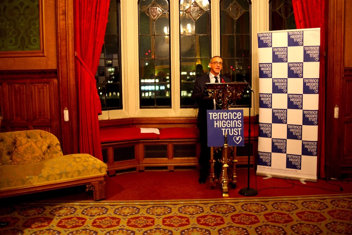 Ian Green, Terrence Higgins Trust's CEO speaking at their Annual Parliamentary Reception
