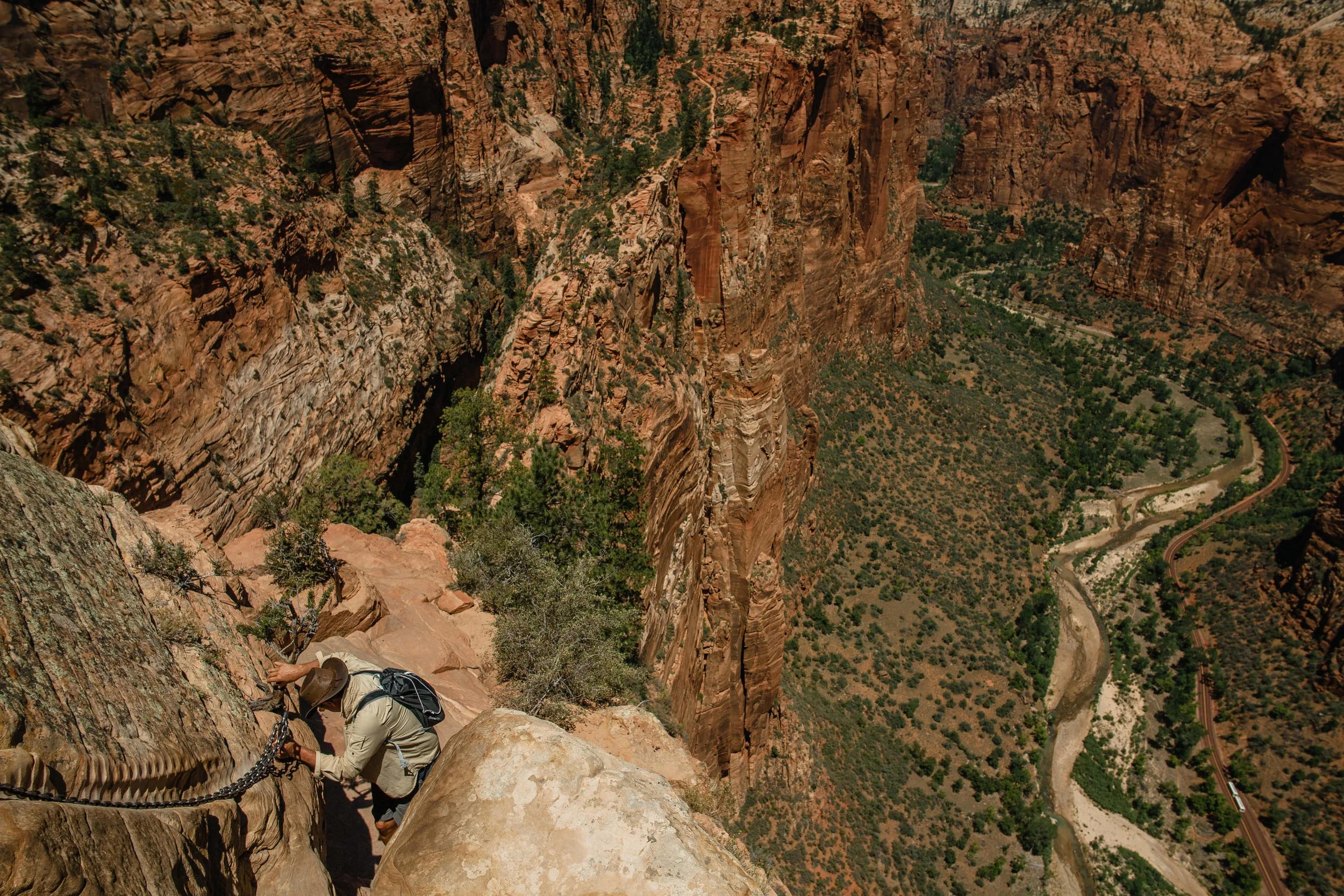 Going down Angel's Landing was harding than going up. 