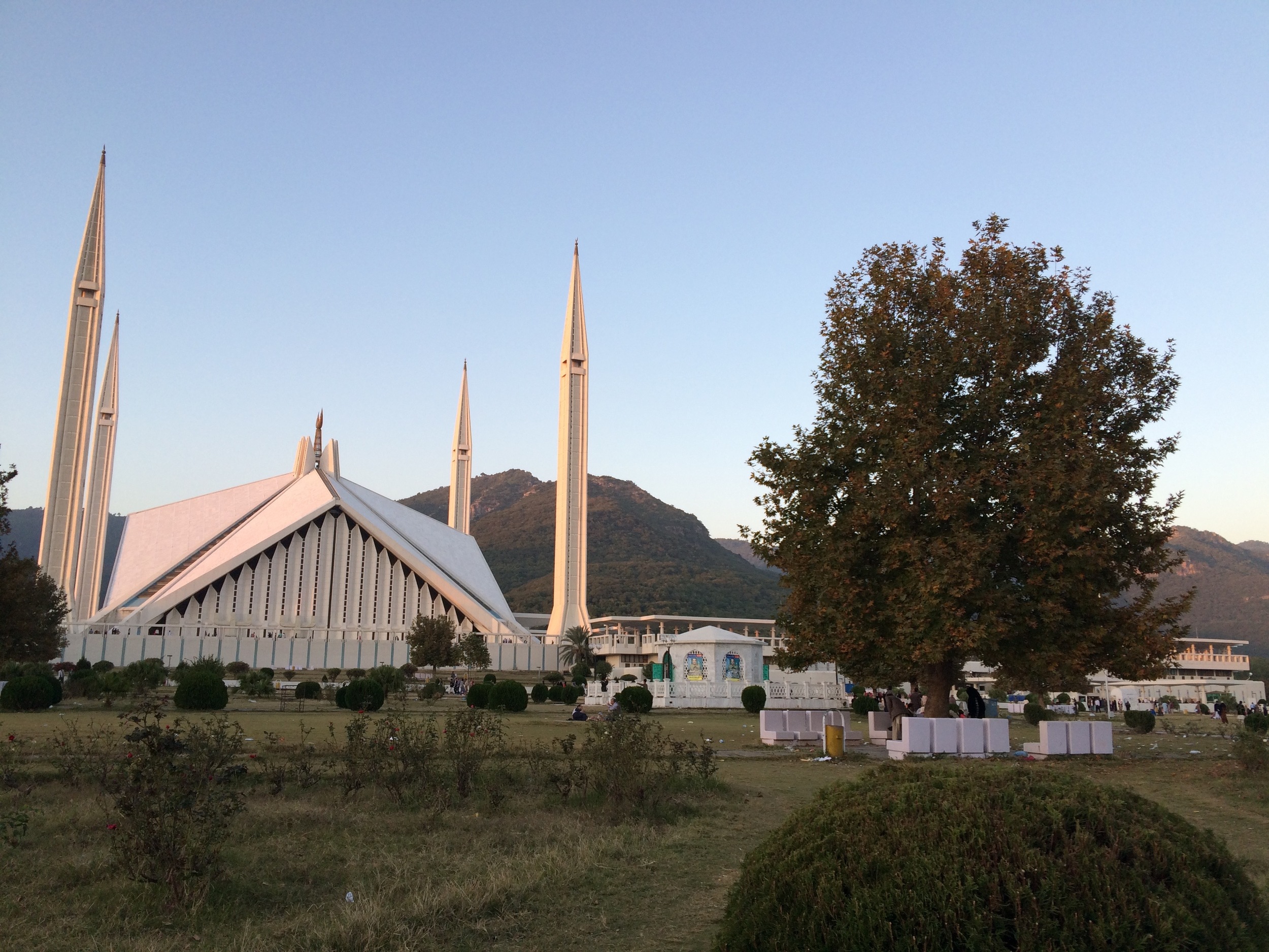 The famous Faisal Mosque in Islamabad. This is the largest mosque in the country.