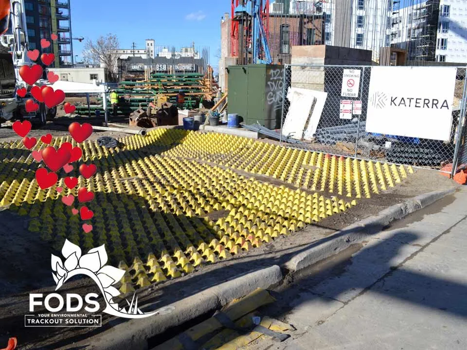 Our FODS Reusable Trackout Control Mats Love to Prevent Mud & Debris From Exiting Your Construction Site! Happy Valentine's Day!