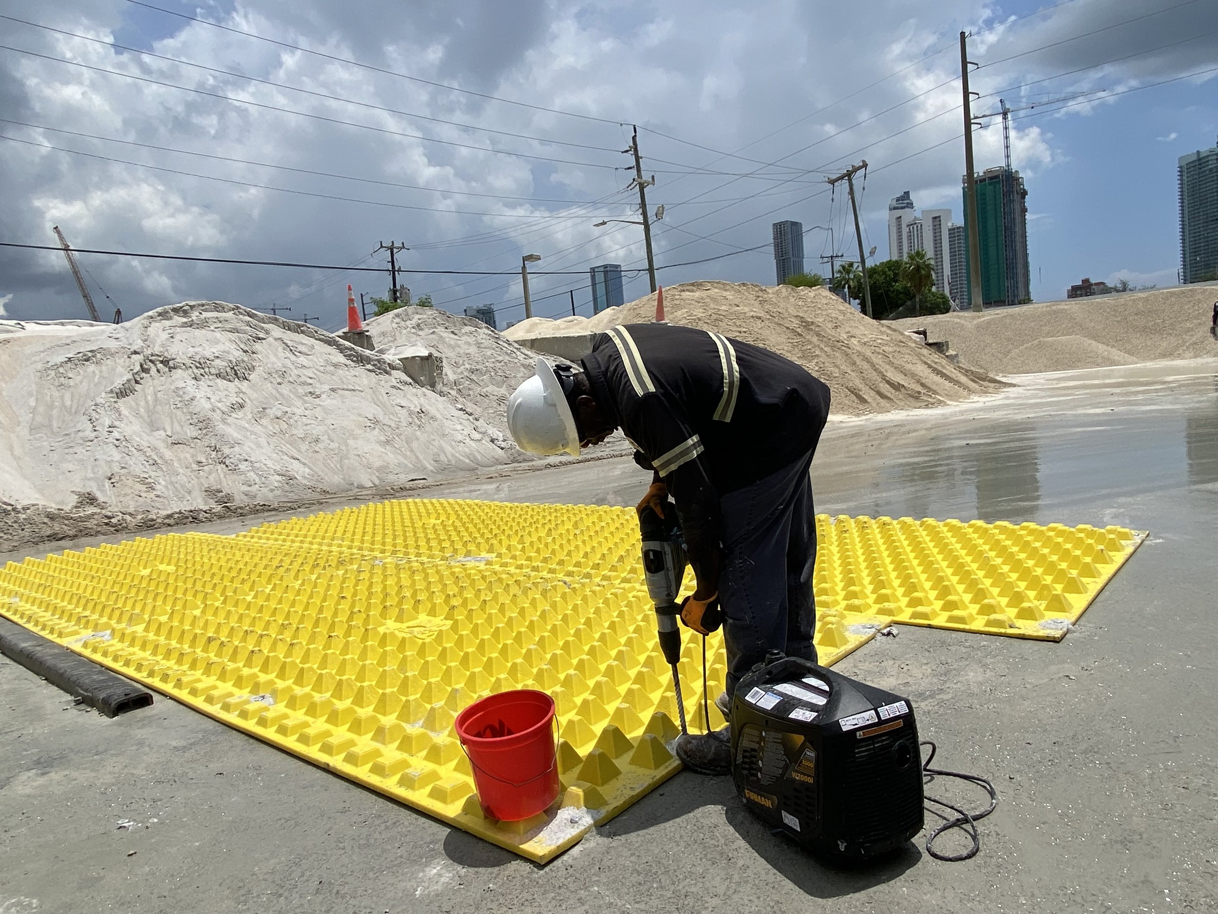 FODS System Being Installed Over asphalt