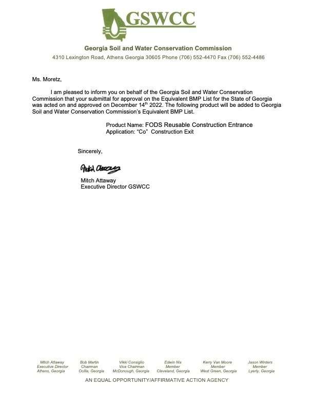 GSWCC Adds FODS to Equivalent BMP List — FODS Trackout Control