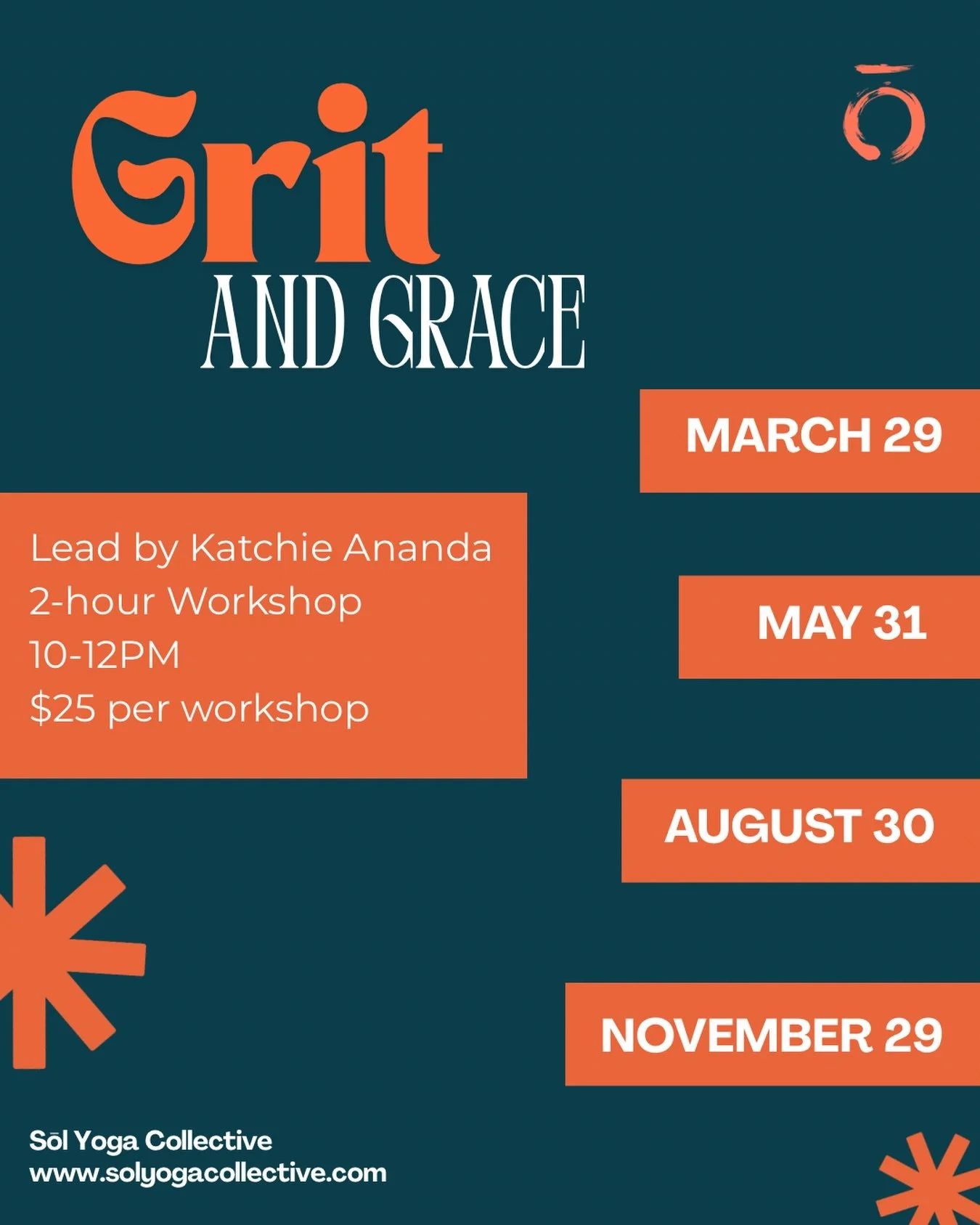 2026 Grit &amp; Grace Workshop Schedule

Join us for one, two, or all! Sign up online @ solyogacollective.com

#yoga #rapidcity #yogacommunity