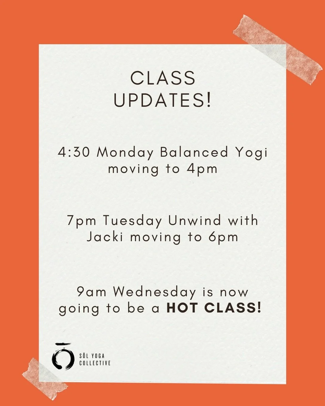 Check out the updated schedule on our new app or online @ solyogacollective.com 🫶