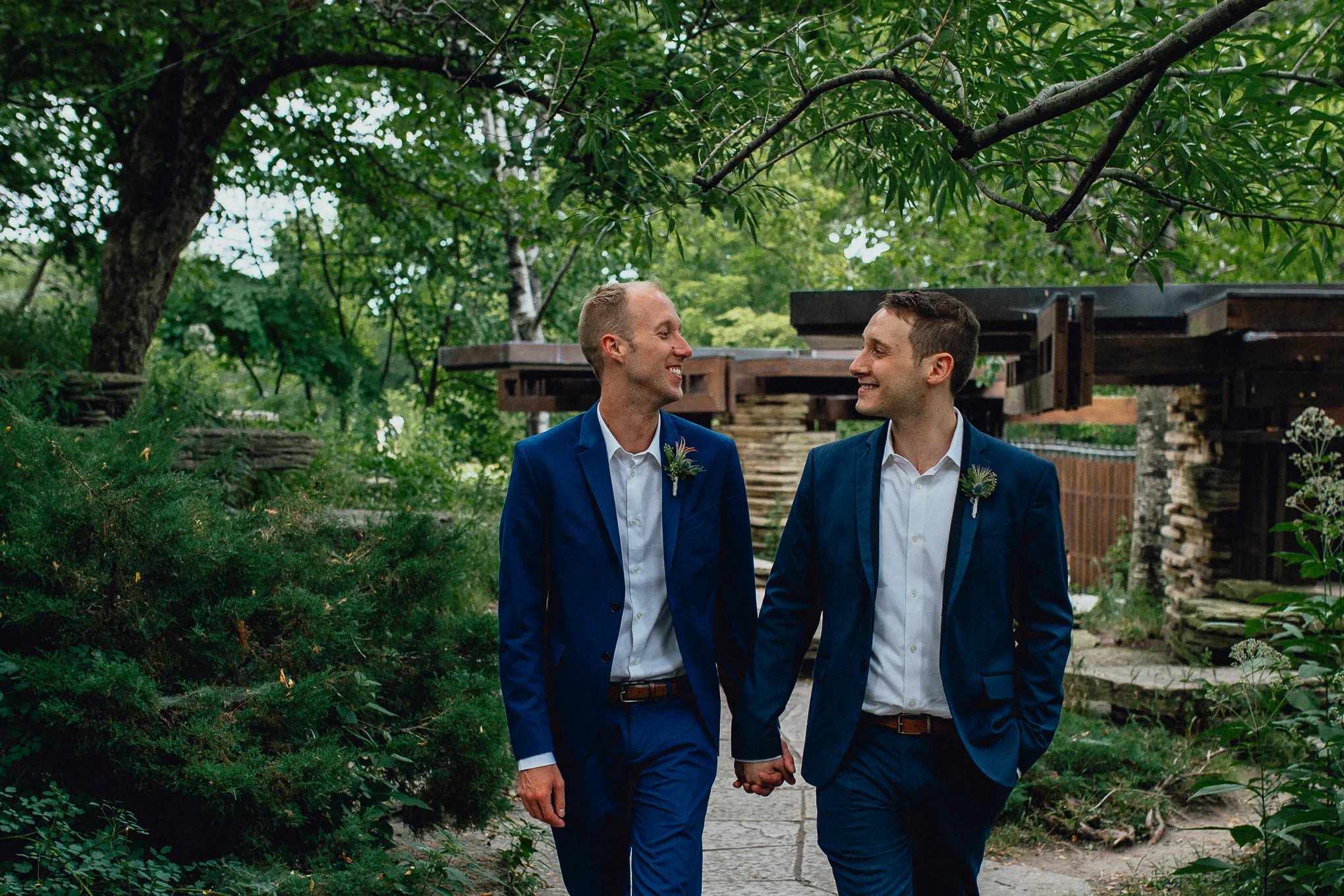 Grooms-laughing-Wedding-portrait-alfred-caldwell-lily-pool.jpg