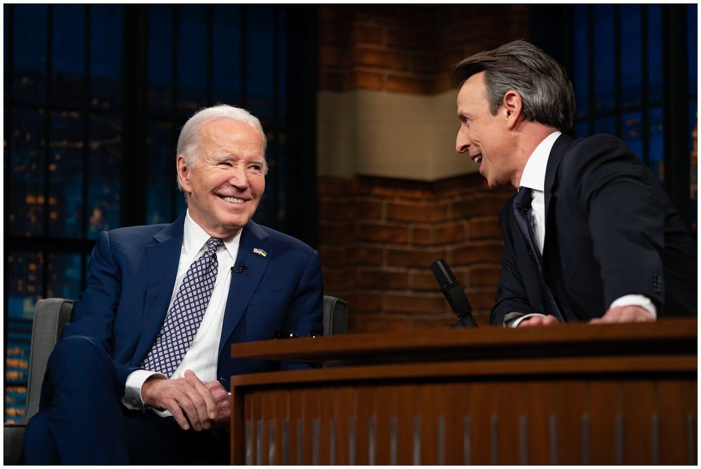 President Joe Biden visits New York and makes an appearance on NBC&rsquo;s Late Night With Seth Myers for the show&rsquo;s 10th anniversary on Monday, Feb. 26, 2024. @nytimes