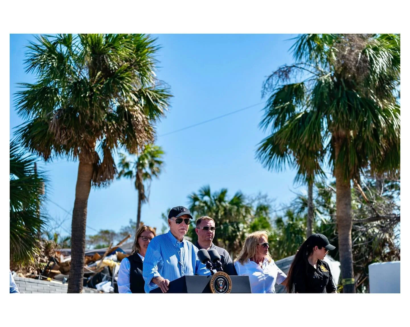 President Joe Biden visits Florida to witness the aftermath of Hurricanes Helene and Milton on Sunday, October 14, 2024. @afpphoto
