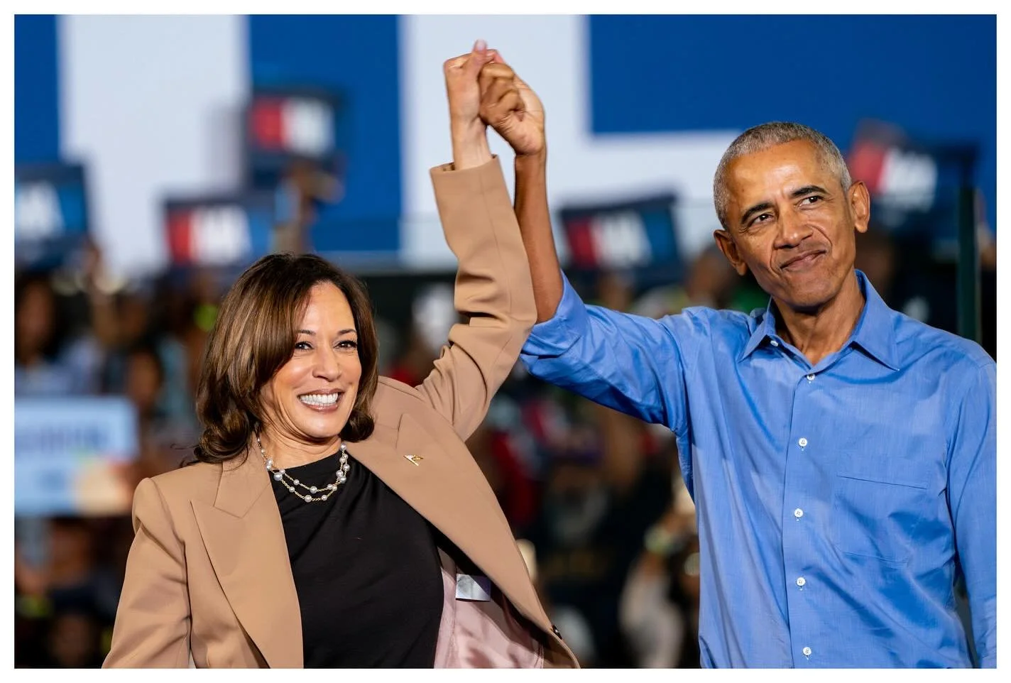 Vice President and Democratic presidential nominee Kamala Harris holds a campaign rally with former President Barack Obama and Bruce Springsteen in Clarkston, Georgia on Thursday, October 24, 2024. @upi