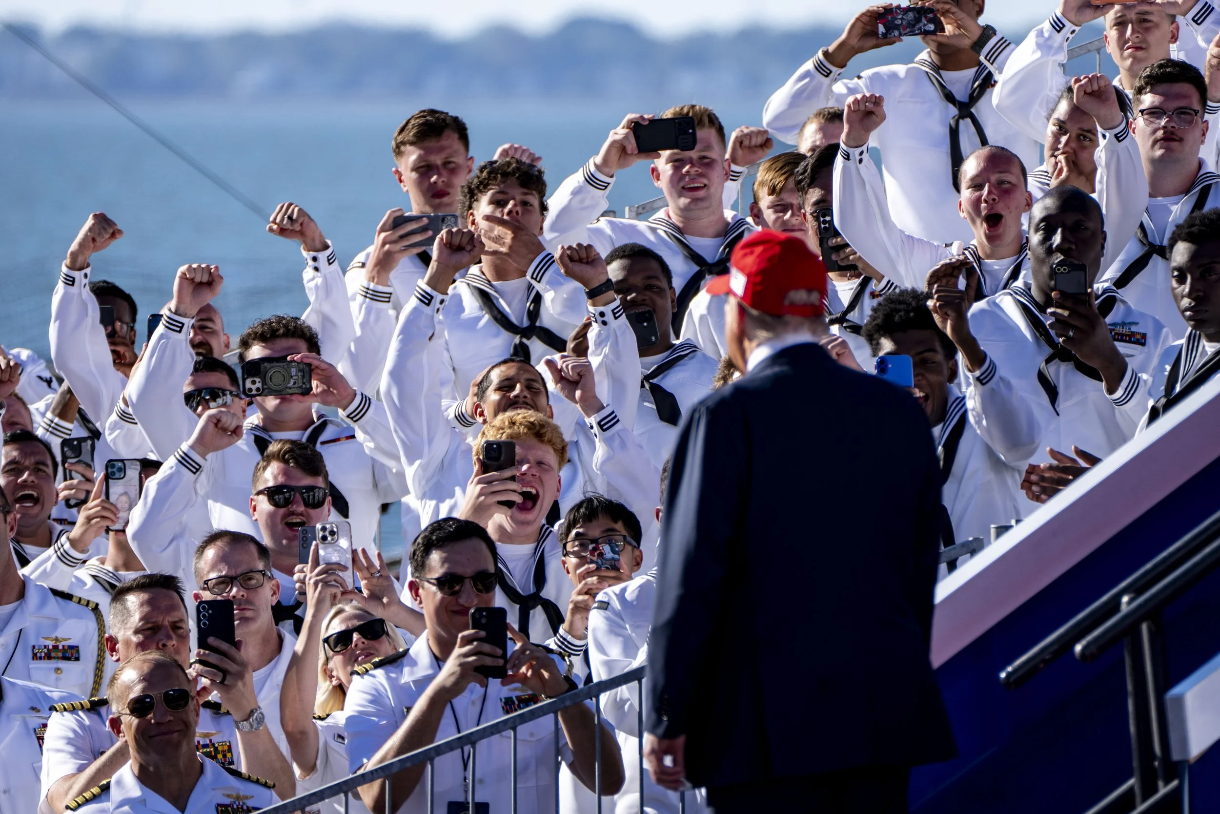  President Donald Trump attends the America’s Navy 250 Titans of the Sea: A Salute to the Fleet event celebrating the 250th anniversary of the Navy at Naval Station Norfolk in Norfolk, Virginia on Sunday, October 5, 2025 